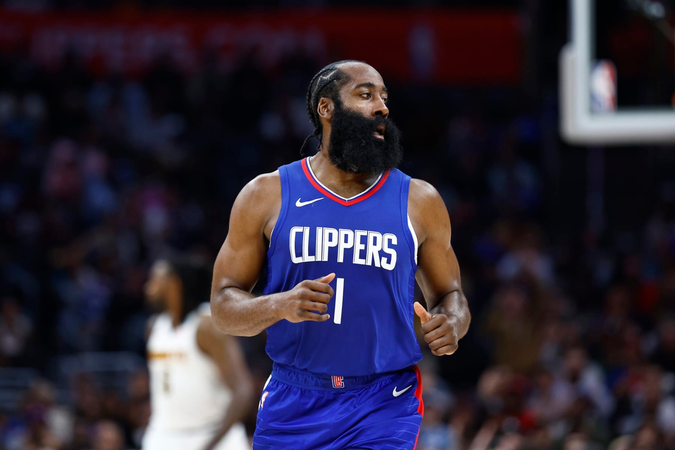 LOS ANGELES, CALIFORNIA - NOVEMBER 27:  James Harden #1 of the LA Clippers at Crypto.com Arena on November 27, 2023 in Los Angeles, California.  NOTE TO USER: User expressly acknowledges and agrees that, by downloading and/or using this photograph, user is consenting to the terms and conditions of the Getty Images License Agreement. (Photo by Ronald Martinez/Getty Images)