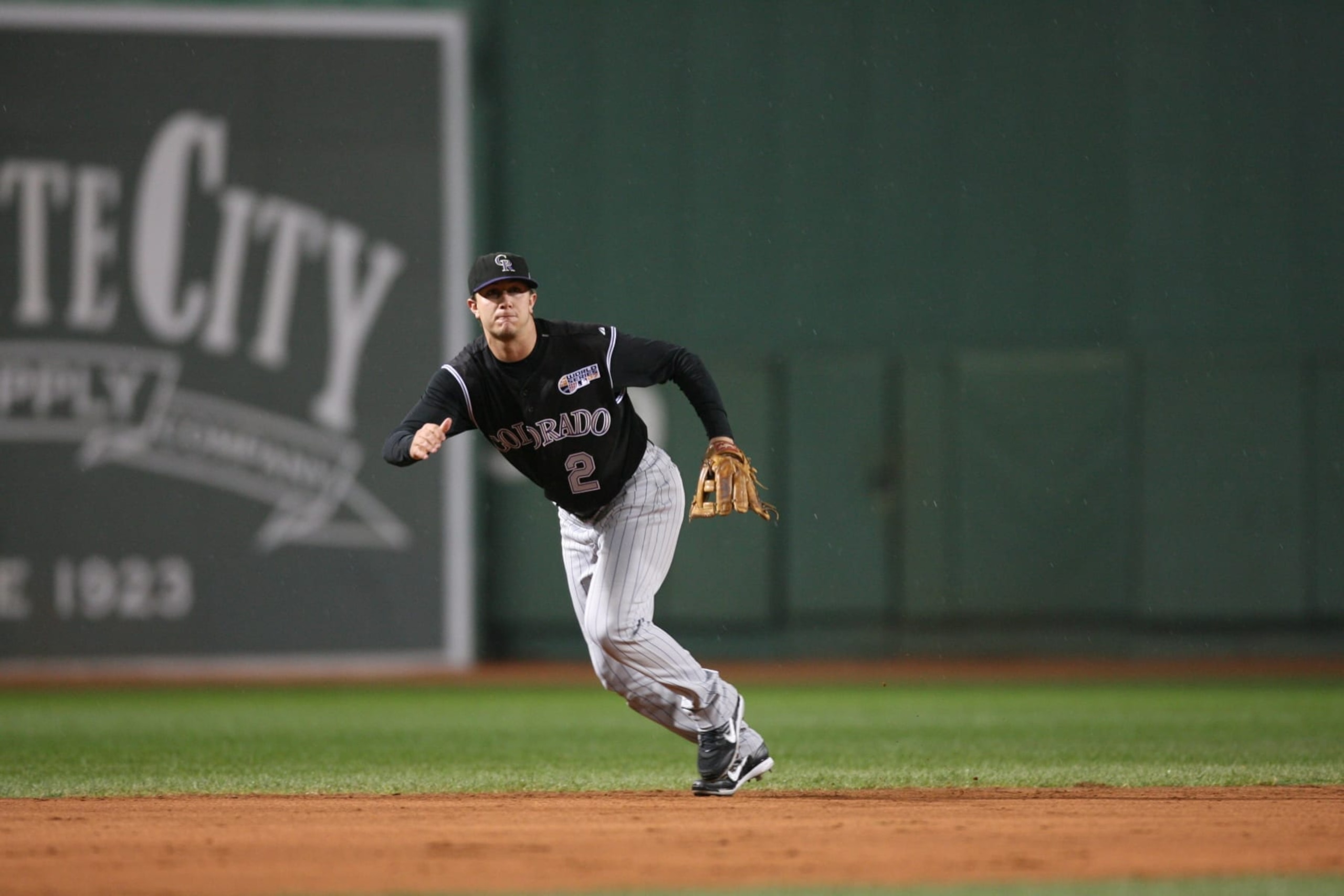BOSTON- OCTOBER 24: Troy Tulowitski of the Colorado Rockies fields during game one of the World Series against the Boston Red Sox at Fenway Park in Boston, Massachusetts on October 24, 2007. The Red Sox defeated the Rockies 13-1. (Photo by Brad Mangin/MLB via Getty Images) BOSTON- OCTOBER 24: Troy Tulowitski of the Colorado Rockies fields during game one of the World Series against the Boston Red Sox at Fenway Park in Boston, Massachusetts on October 24, 2007. The Red Sox defeated the Rockies 13-1. (Photo by Brad Mangin/MLB via Getty Images)