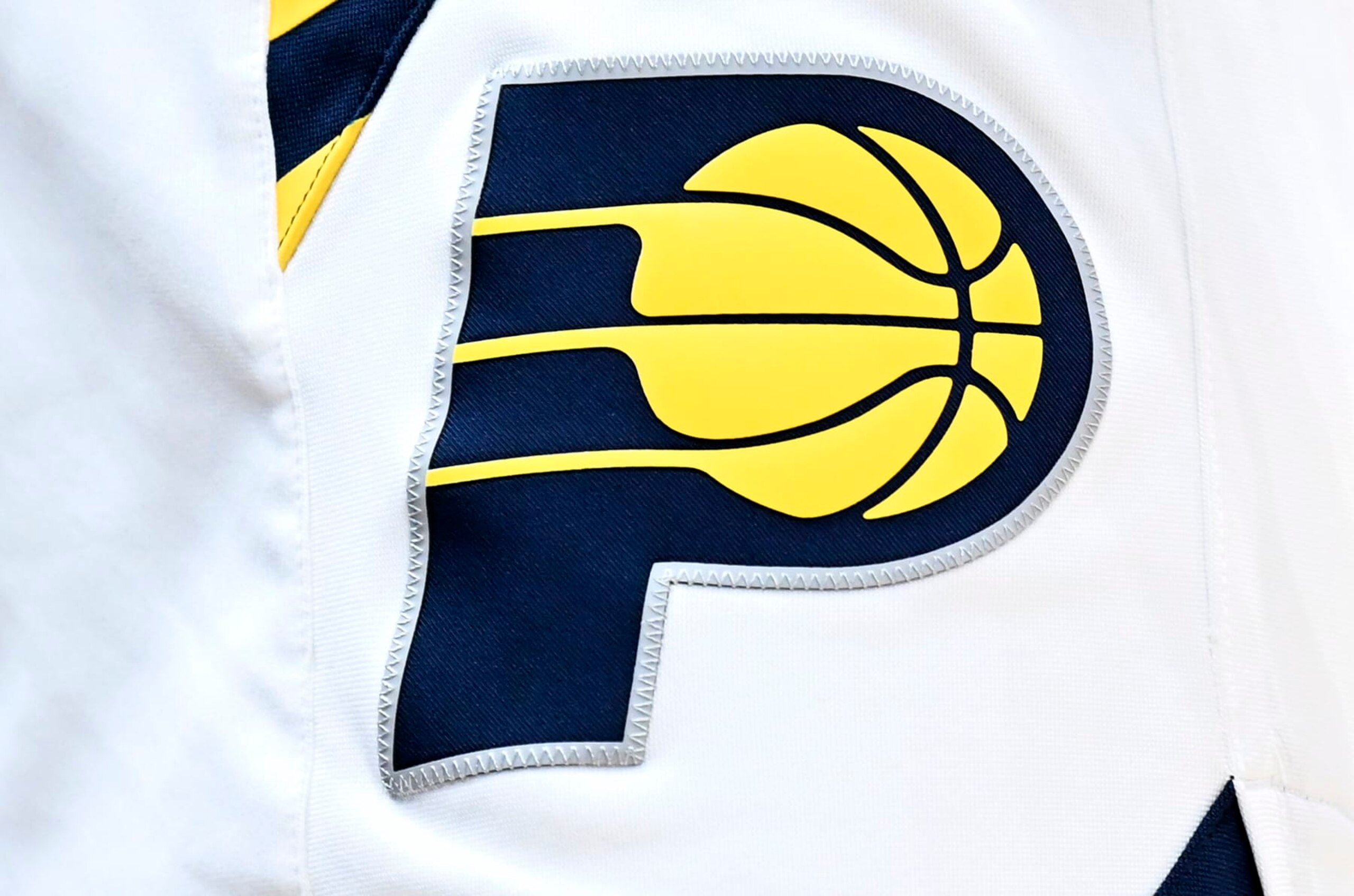 WASHINGTON, DC - FEBRUARY 11: A view of the Indiana Pacers logo on their uniform during the game against the Washington Wizards at Capital One Arena on February 11, 2023 in Washington, DC.  NOTE TO USER: User expressly acknowledges and agrees that, by downloading and or using this photograph, User is consenting to the terms and conditions of the Getty Images License Agreement.  (Photo by G Fiume/Getty Images)