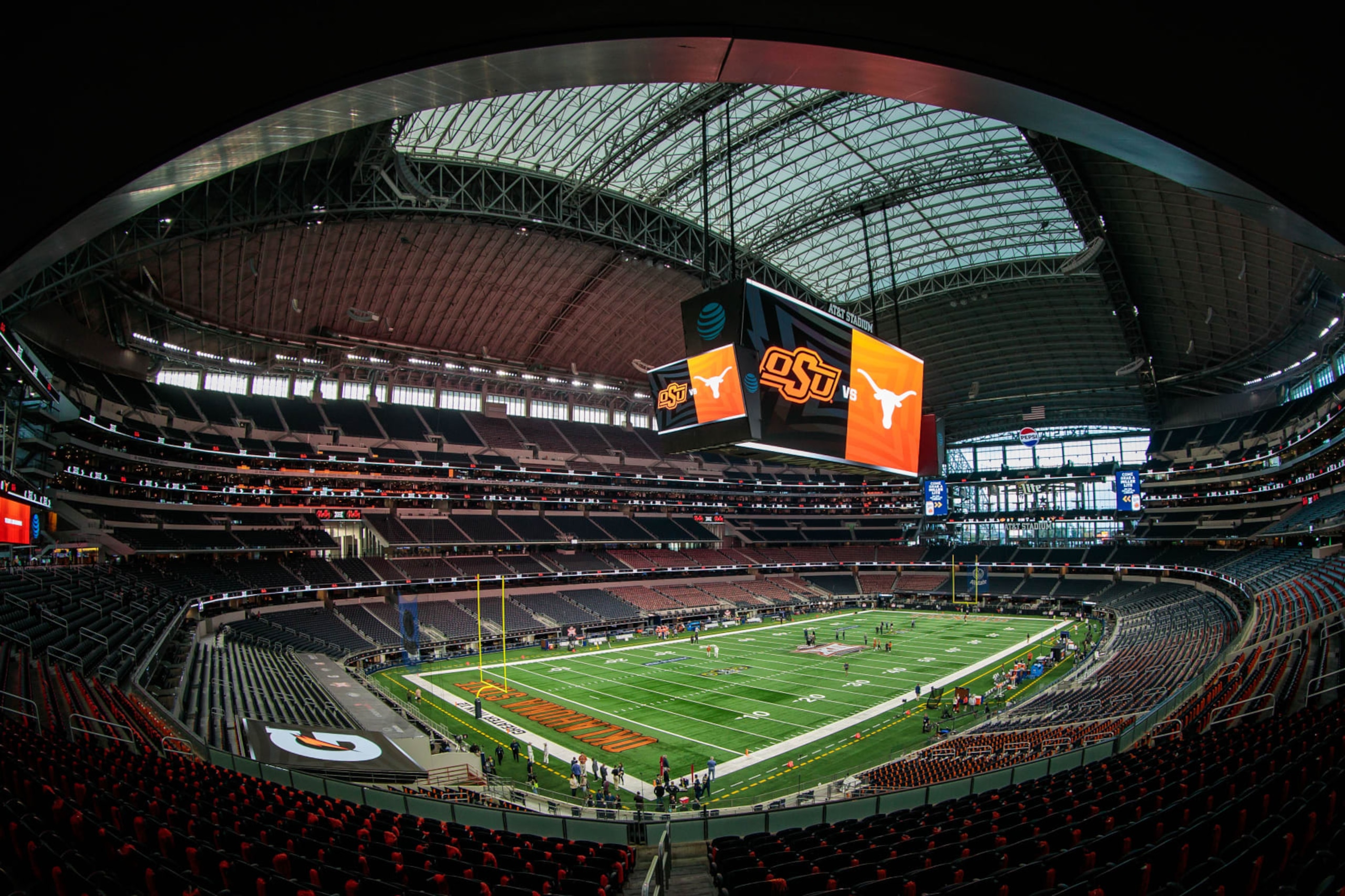 ARLINGTON, TX - DECEMBER 02: Empty stadium prior to the game between the Texas Longhorns and the Oklahoma State Cowboys at ATT Stadium in Arlington, Texas. (Photo by William Purnell/Icon Sportswire via Getty Images)