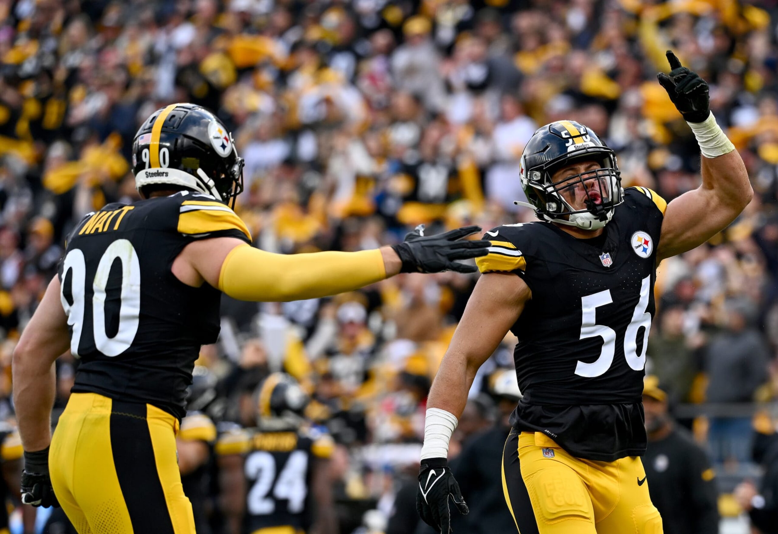 Steelers LBs T.J. Watt and Alex Highsmith Steelers LBs T.J. Watt and Alex Highsmith
