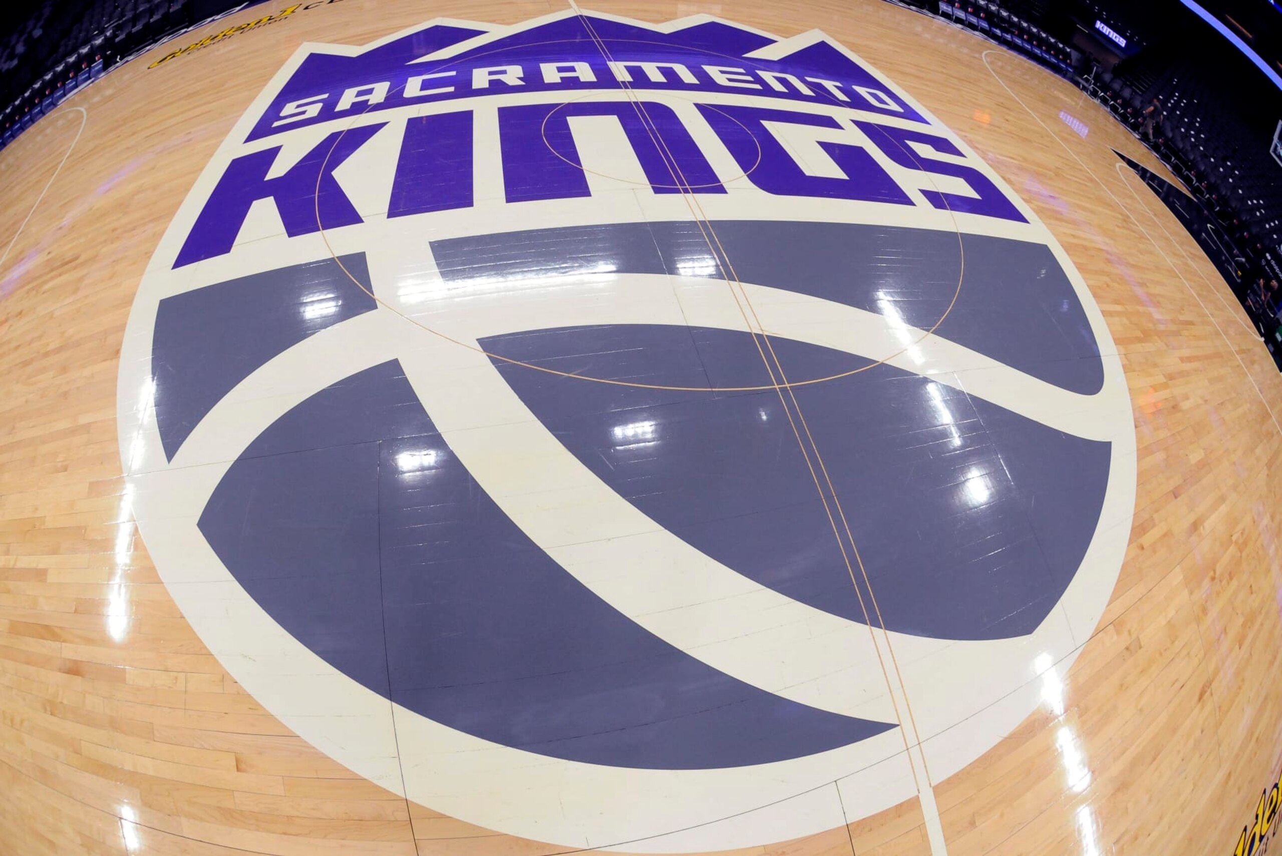 SACRAMENTO, CA - MARCH 27: A general shot of the Sacramento Kings center court logo prior to the game between the Minnesota Timberwolves and Sacramento Kings on March 27, 2023 at Golden 1 Center in Sacramento, California. NOTE TO USER: User expressly acknowledges and agrees that, by downloading and or using this photograph, User is consenting to the terms and conditions of the Getty Images Agreement. Mandatory Copyright Notice: Copyright 2023 NBAE (Photo by Rocky Widner/NBAE via Getty Images) SACRAMENTO, CA - MARCH 27: A general shot of the Sacramento Kings center court logo prior to the game between the Minnesota Timberwolves and Sacramento Kings on March 27, 2023 at Golden 1 Center in Sacramento, California. NOTE TO USER: User expressly acknowledges and agrees that, by downloading and or using this photograph, User is consenting to the terms and conditions of the Getty Images Agreement. Mandatory Copyright Notice: Copyright 2023 NBAE (Photo by Rocky Widner/NBAE via Getty Images)