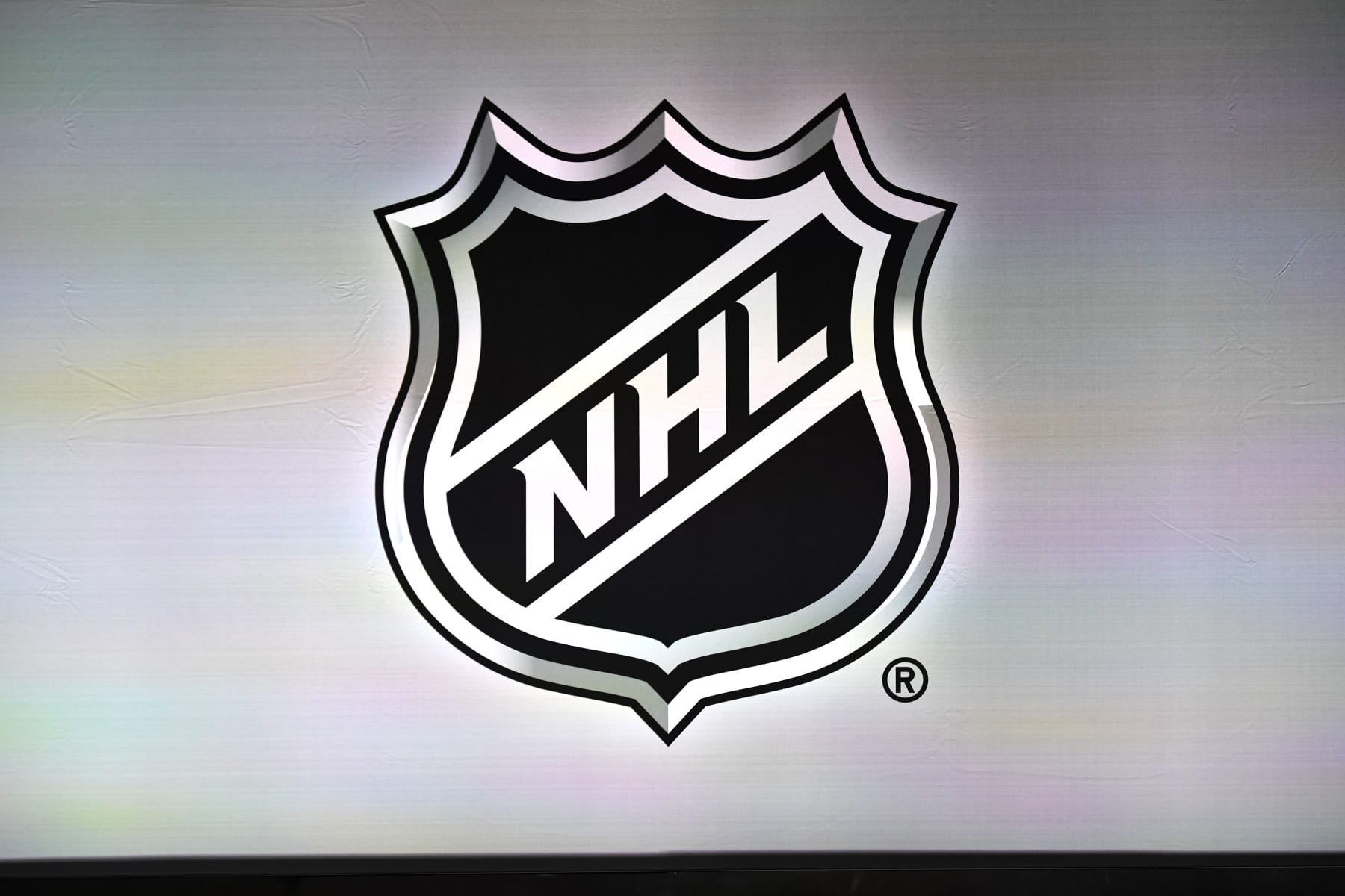 CHICAGO, IL - JUNE 23: A general view of the NHL logo prior to the first round of the 2017 NHL Draft on June 23, 2017, at the United Center, in Chicago, IL. (Photo by Patrick Gorski/Icon Sportswire via Getty Images)