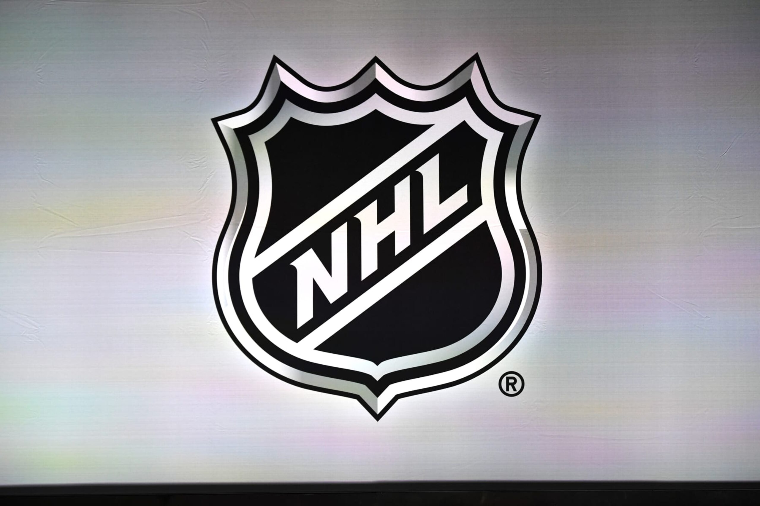 CHICAGO, IL - JUNE 23: A general view of the NHL logo prior to the first round of the 2017 NHL Draft on June 23, 2017, at the United Center, in Chicago, IL. (Photo by Patrick Gorski/Icon Sportswire via Getty Images)