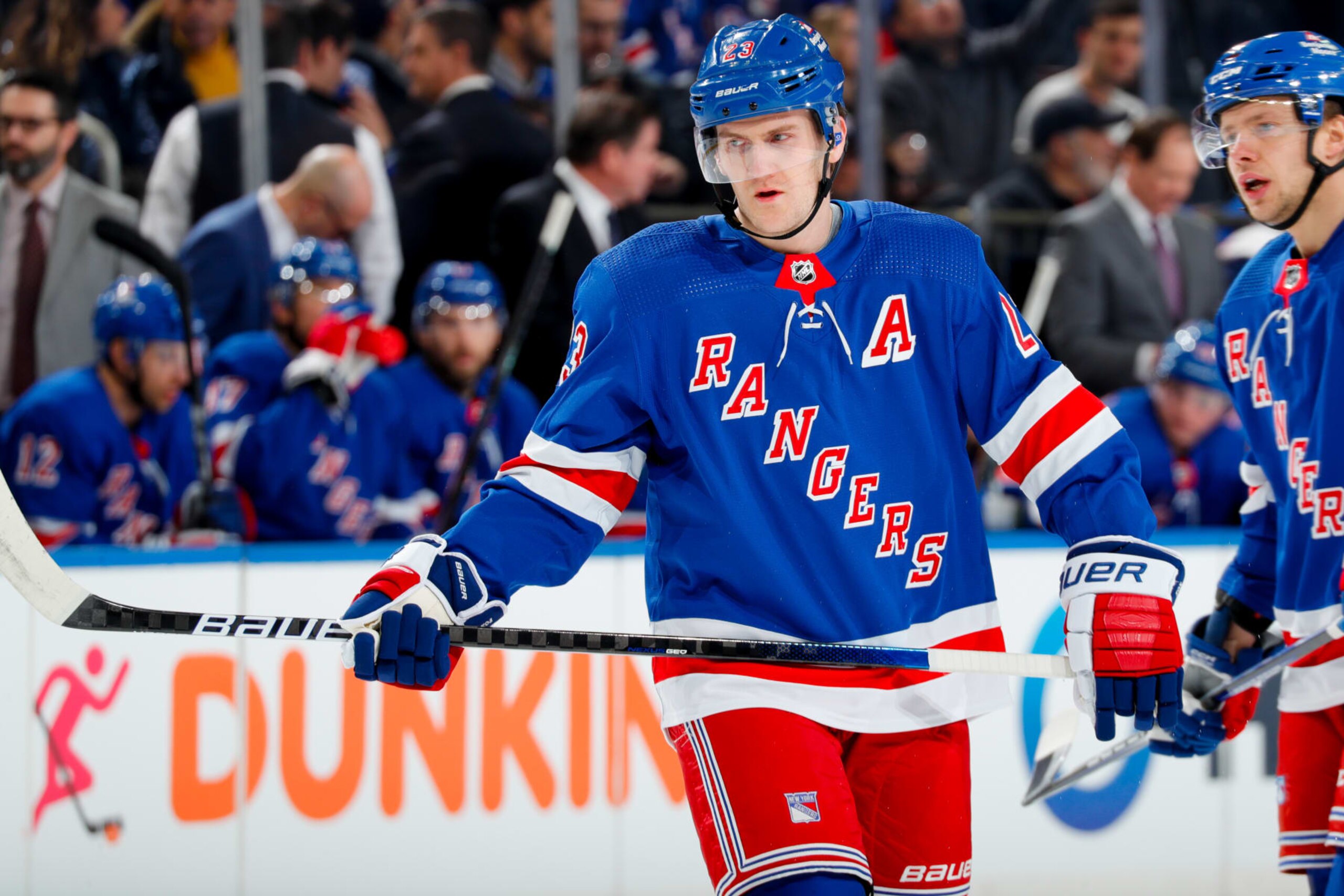 NEW YORK, NEW YORK - NOVEMBER 29: Adam Fox #23 of the New York Rangers skates against the Detroit Red Wings at Madison Square Garden on November 29, 2023 in New York City. (Photo by Jared Silber/NHLI via Getty Images) NEW YORK, NEW YORK - NOVEMBER 29: Adam Fox #23 of the New York Rangers skates against the Detroit Red Wings at Madison Square Garden on November 29, 2023 in New York City. (Photo by Jared Silber/NHLI via Getty Images)