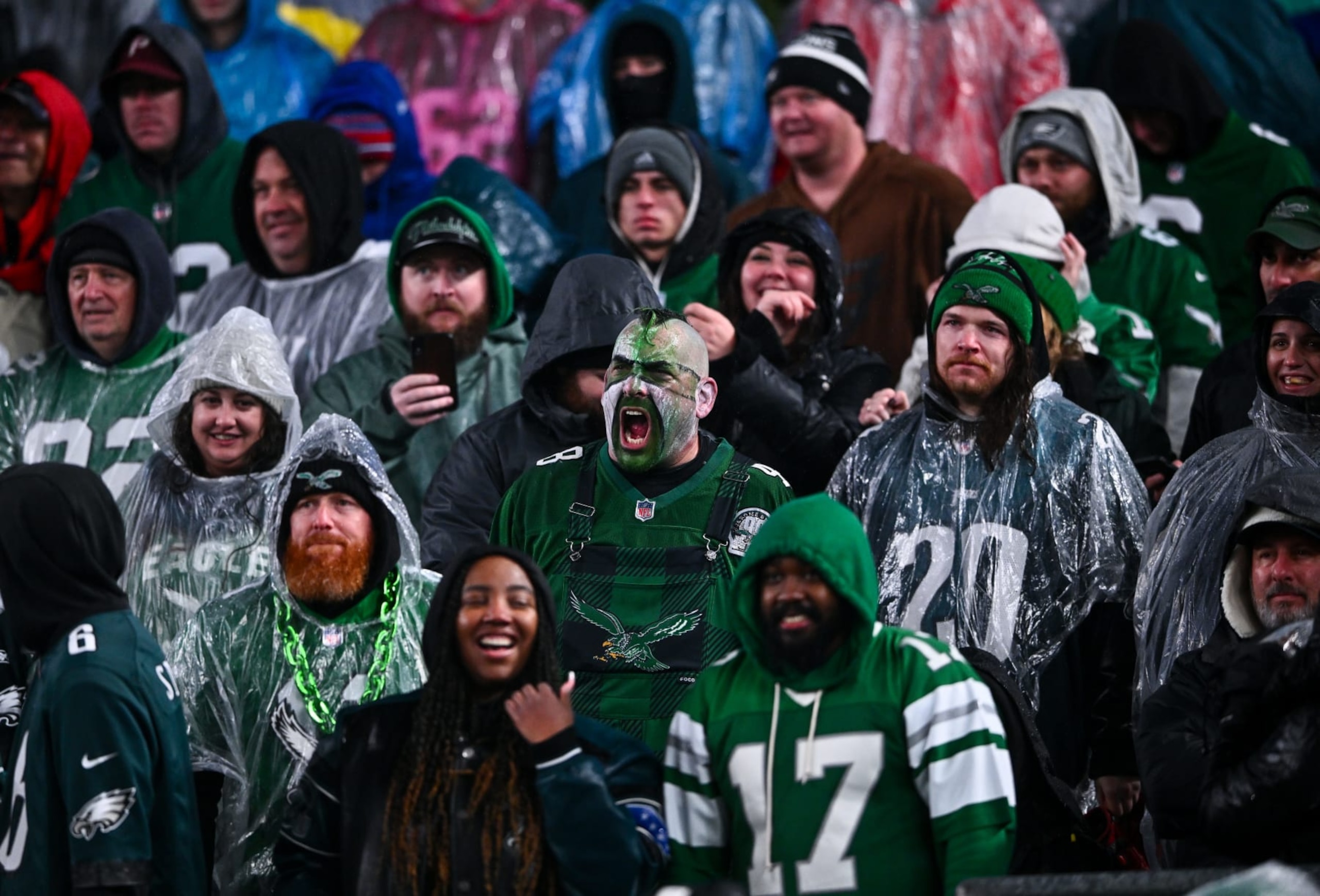 PHILADELPHIA, PA - NOVEMBER 26: Philadelphia Eagles fans cheer during the game between the Buffalo Bills and Philadelphia Eagles on November 26, 2023 at Lincoln Financial Field in Philadelphia, PA. (Photo by Kyle Ross/Icon Sportswire via Getty Images)