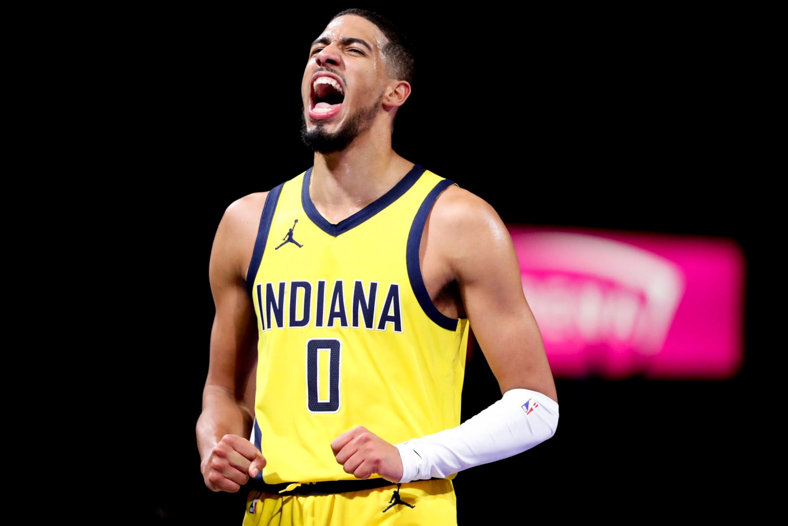Indiana Pacers guard Tyrese Haliburton yells after a play against the Milwaukee Bucks during the second half of a semifinal in the NBA basketball In-Season Tournament, Thursday, Dec. 7, 2023, in Las Vegas. (AP Photo/Ian Maule) Indiana Pacers guard Tyrese Haliburton yells after a play against the Milwaukee Bucks during the second half of a semifinal in the NBA basketball In-Season Tournament, Thursday, Dec. 7, 2023, in Las Vegas. (AP Photo/Ian Maule)