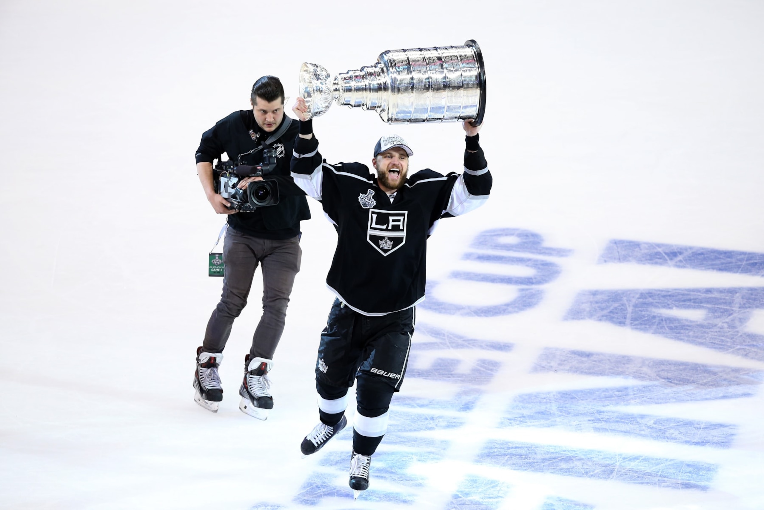 LOS ANGELES, CA - JUNE 13:  Marian Gaborik #12 of the Los Angeles Kings celebrates with the Stanley Cup after the Kings 3-2 double overtime victory against the New York Rangers in Game Five of the 2014 Stanley Cup Final at Staples Center on June 13, 2014 in Los Angeles, California.  (Photo by Christian Petersen/Getty Images)