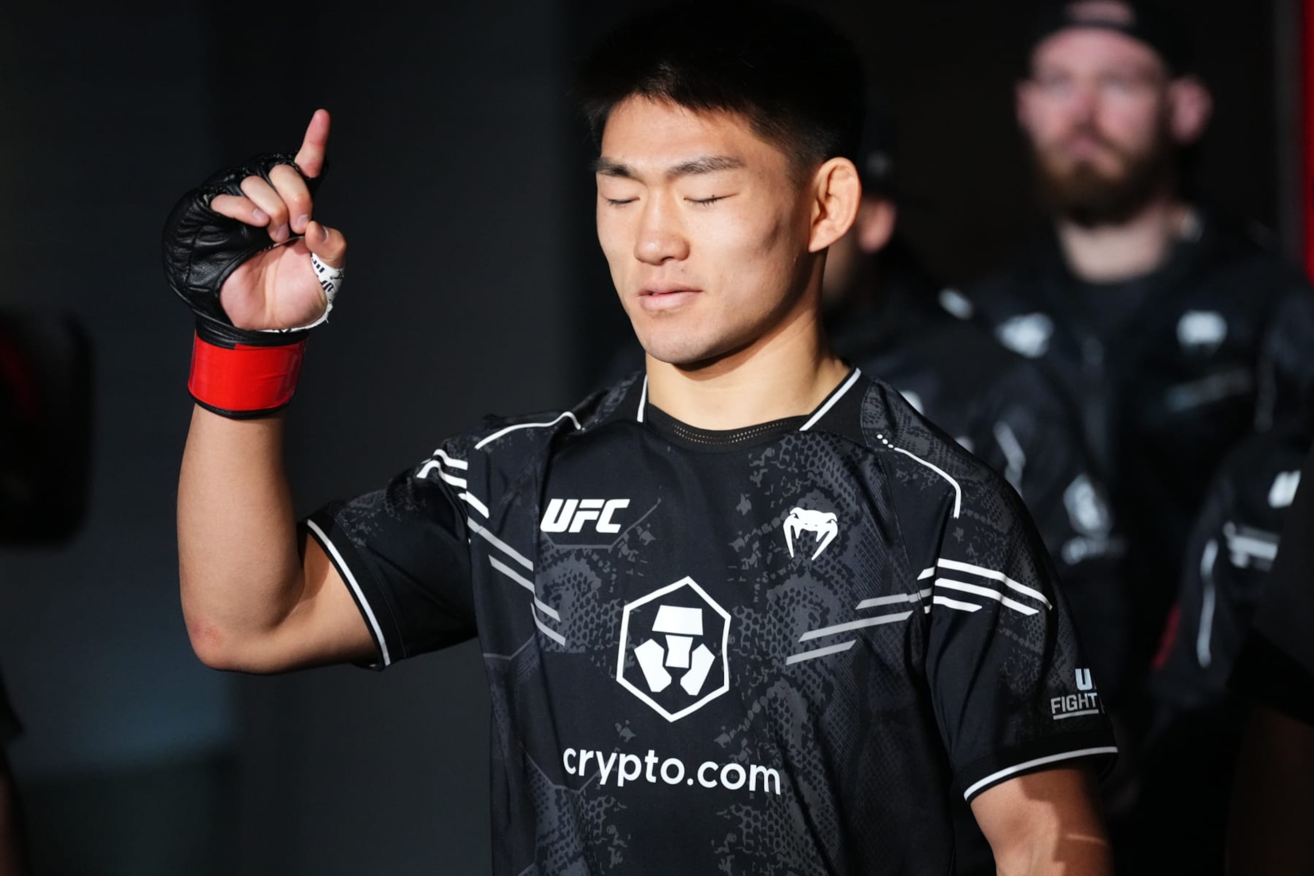 Song Yadong of China prepares to face Chris Gutierrez in a bantamweight fight