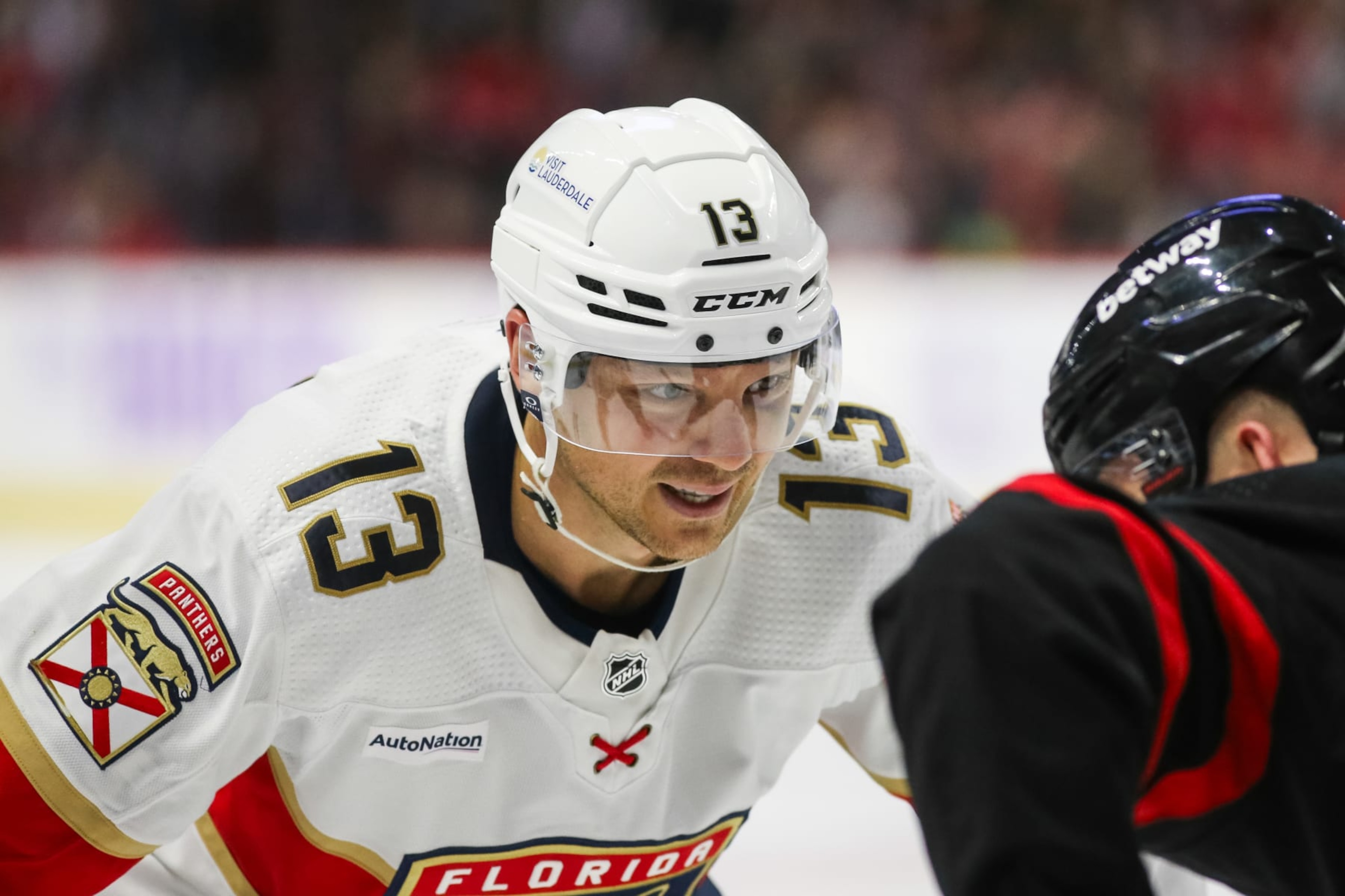 OTTAWA, CANADA - NOVEMBER 27: Sam Reinhart #13 of the Florida Panthers skates against the Ottawa Senators at Canadian Tire Centre on November 27, 2023 in Ottawa, Ontario, Canada. (Photo by Chris Tanouye/Freestyle Photography/Getty Images) OTTAWA, CANADA - NOVEMBER 27: Sam Reinhart #13 of the Florida Panthers skates against the Ottawa Senators at Canadian Tire Centre on November 27, 2023 in Ottawa, Ontario, Canada. (Photo by Chris Tanouye/Freestyle Photography/Getty Images)