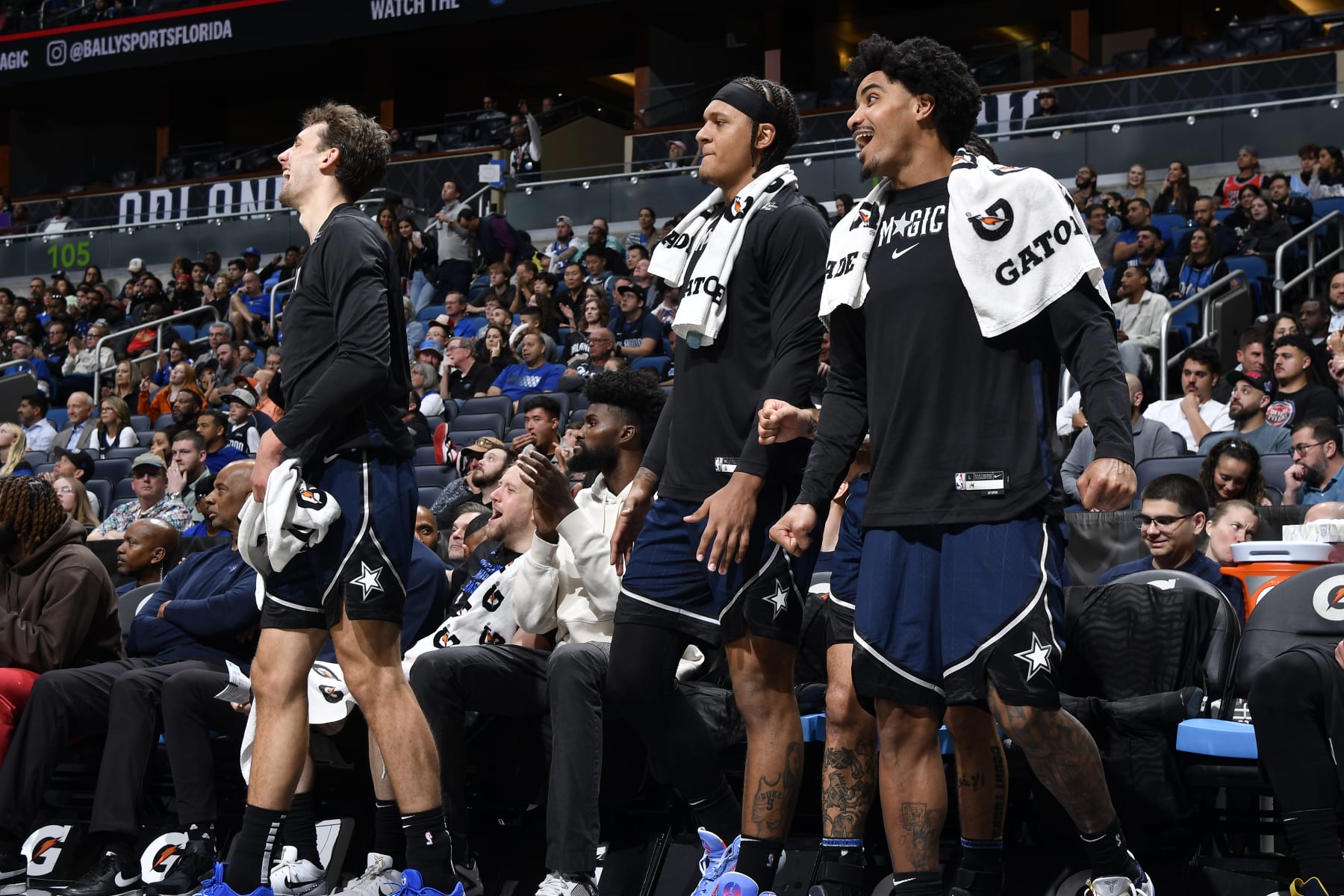 Franz Wagner, Paolo Banchero and Gary Harris