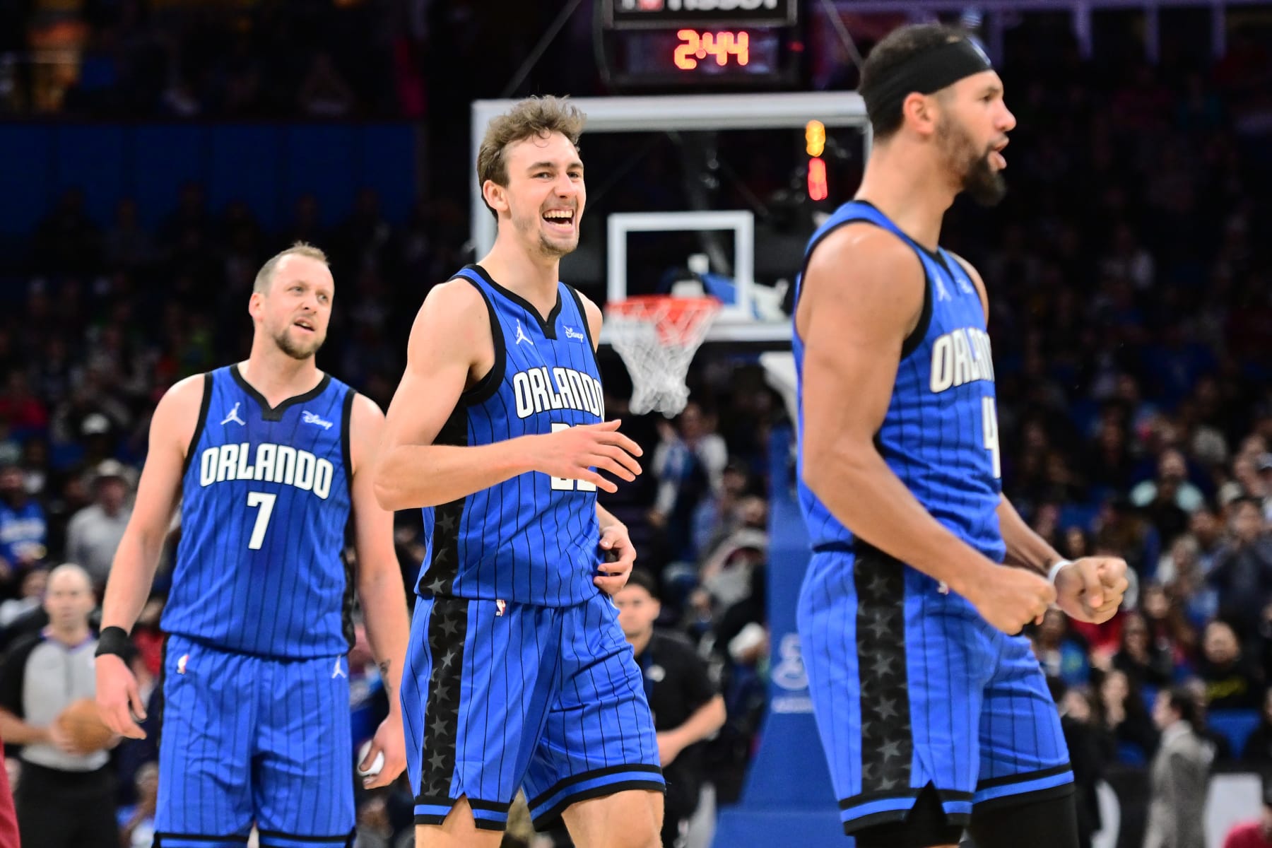 Joe Ingles, Franz Wagner and Jalen Suggs