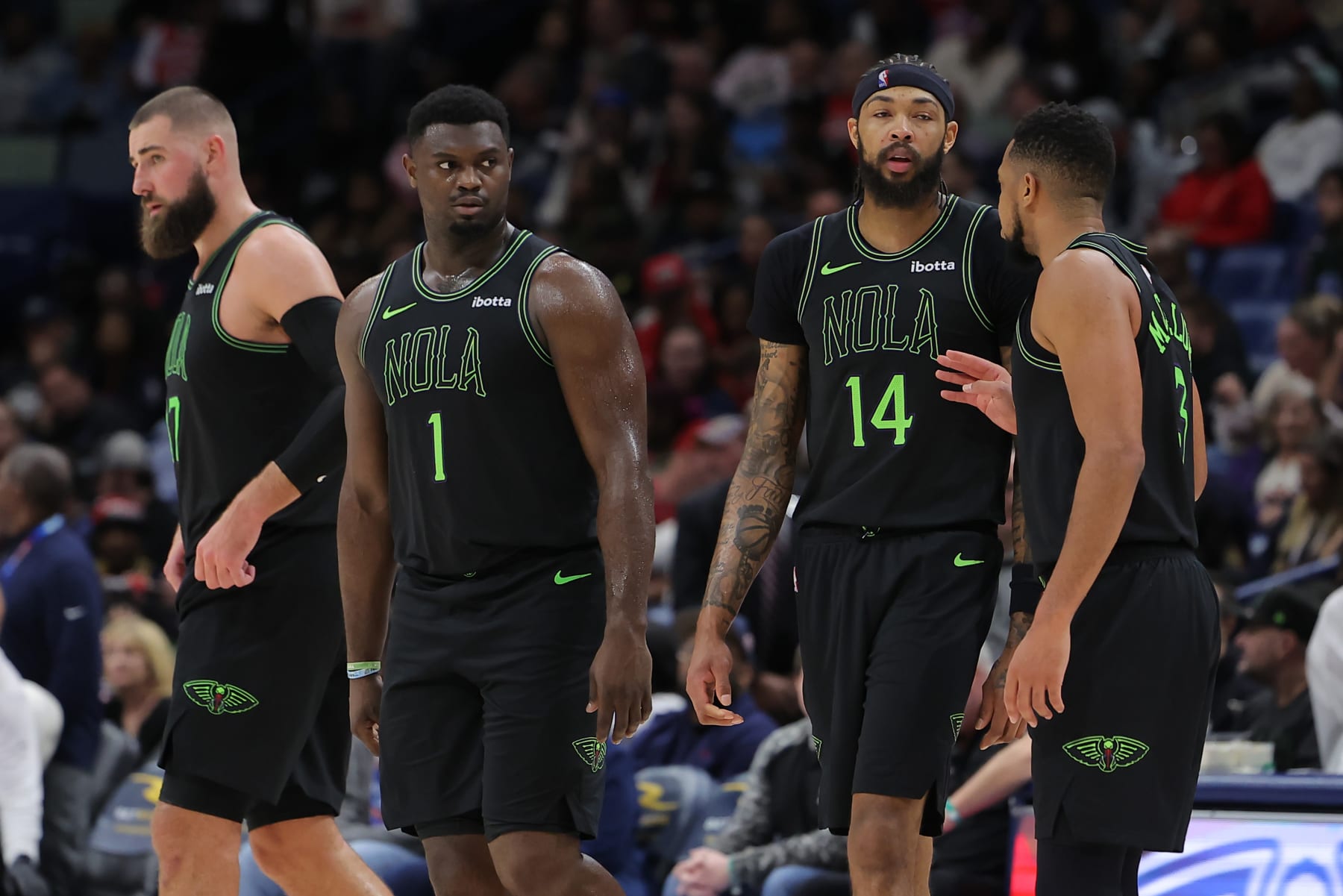 Jonas ValanÄiÅ«nas, Zion Williamson, Brandon Ingram, C.J. McCollum