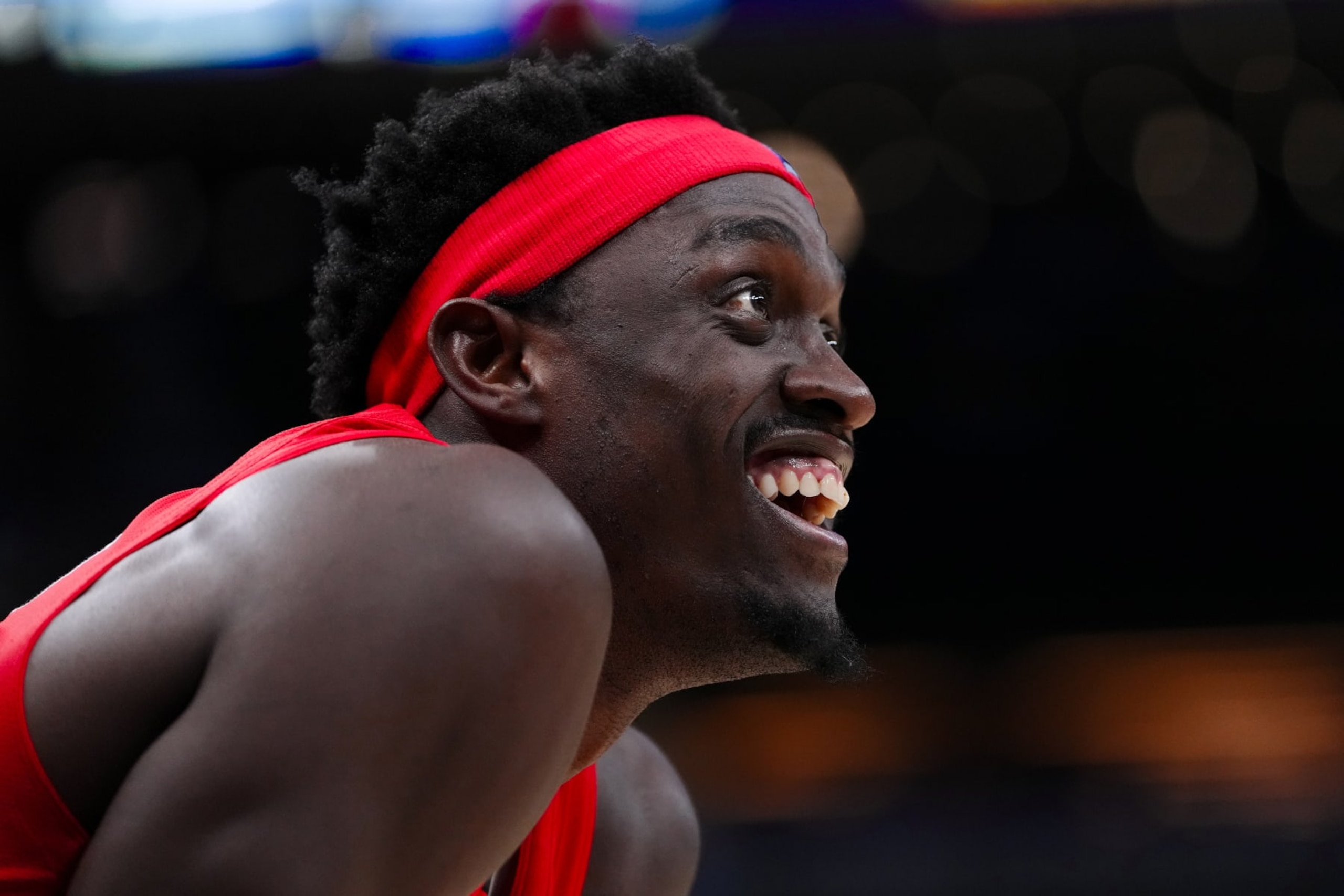 INDIANAPOLIS, INDIANA - NOVEMBER 22: Pascal Siakam #43 of the Toronto Raptors looks on in the third quarter against the Indiana Pacers at Gainbridge Fieldhouse on November 22, 2023 in Indianapolis, Indiana. NOTE TO USER: User expressly acknowledges and agrees that, by downloading and or using this photograph, User is consenting to the terms and conditions of the Getty Images License Agreement. (Photo by Dylan Buell/Getty Images)