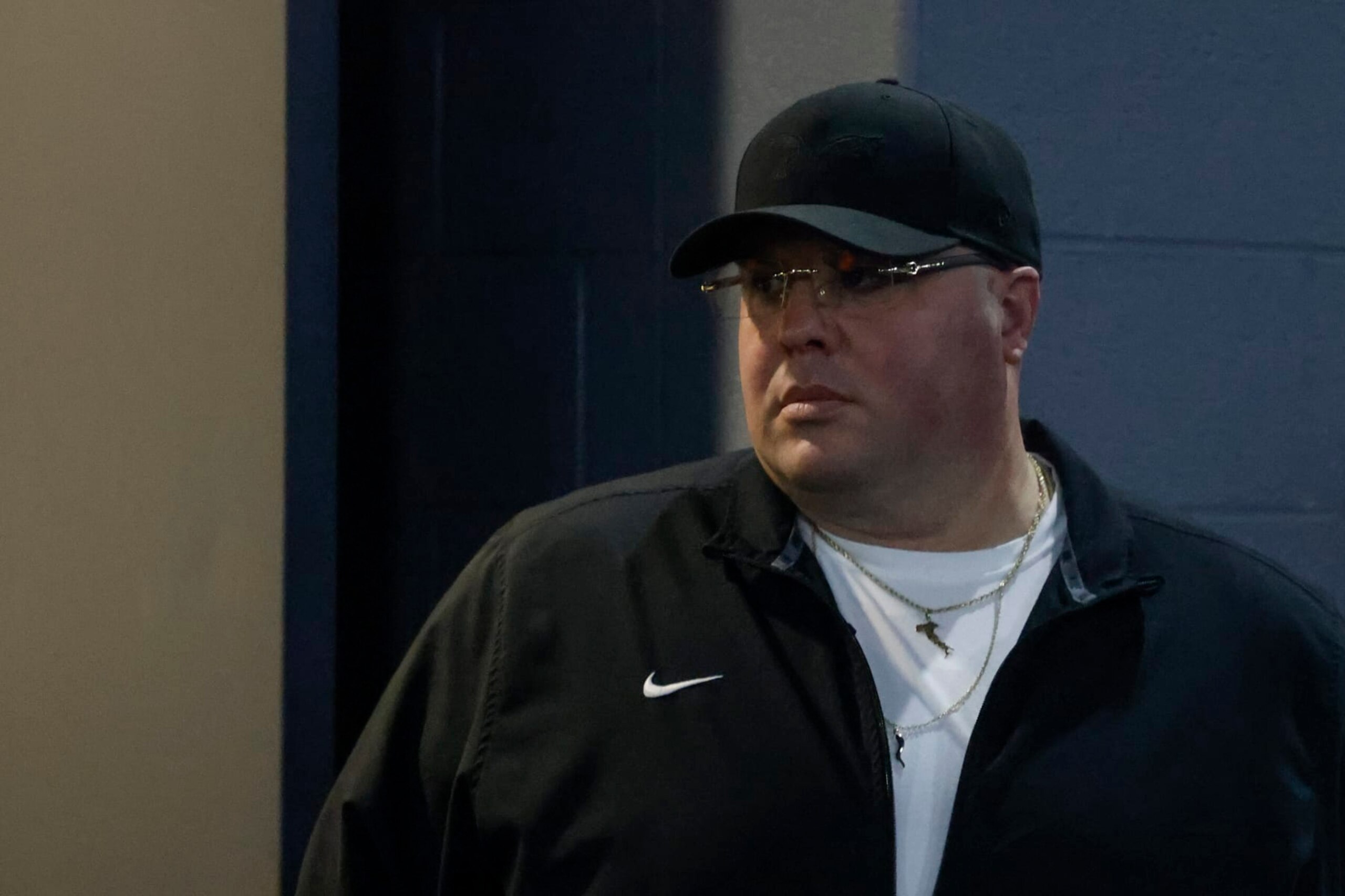 Dom DiSandro, Philadelphia Eagles chief security officer and senior advisor to general manager Howie Roseman, arrives at AT&T Stadium prior to an NFL football game between the Dallas Cowboys and the Eagles , Sunday, Dec. 10, 2023, in Arlington, Texas. (AP Photo/Michael Ainsworth)