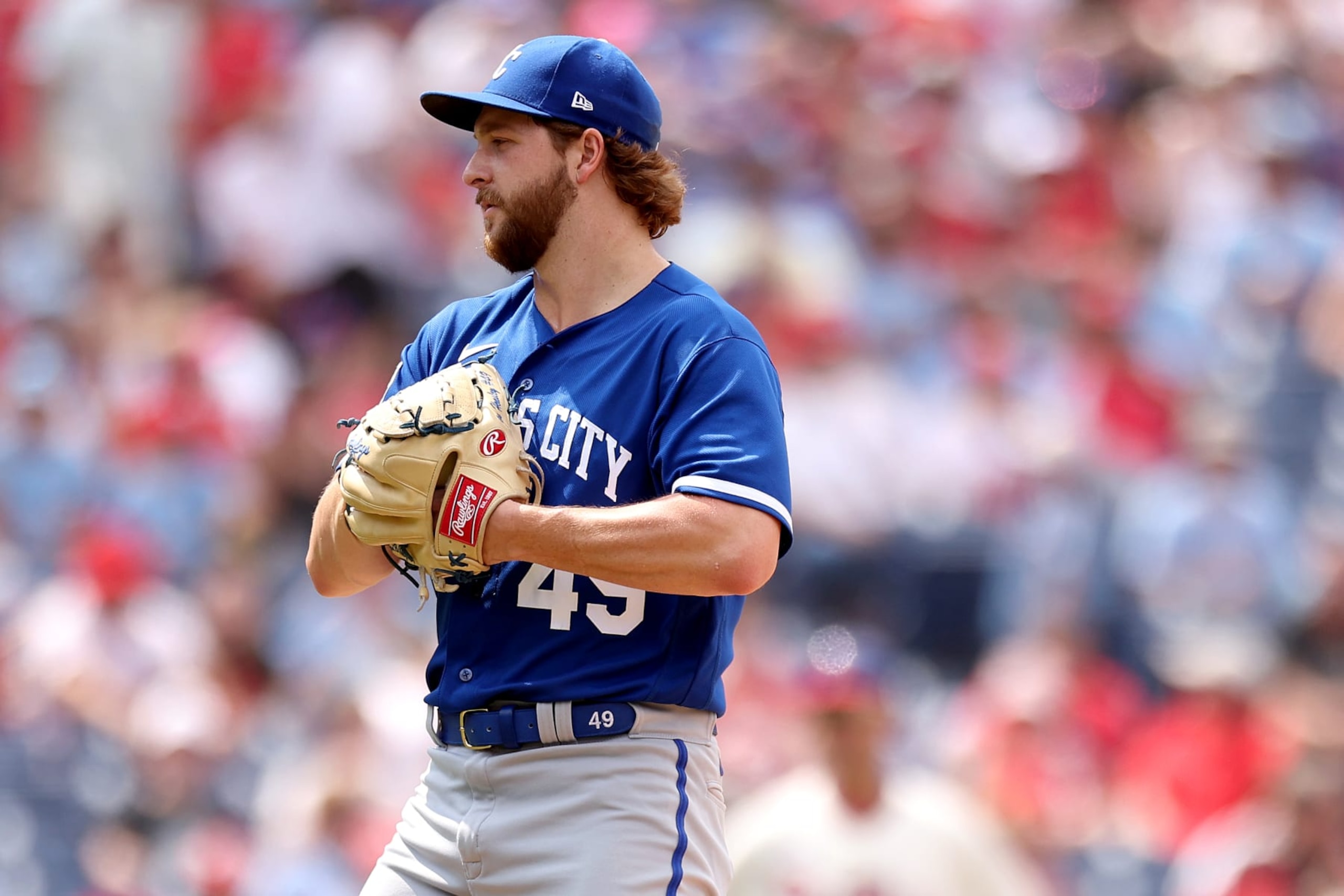 PHILADELPHIA, PENNSYLVANIA - AUGUST 06: Jonathan Heasley #49 of the Kansas City Royals pitches during the fifth inning against the Philadelphia Phillies at Citizens Bank Park on August 06, 2023 in Philadelphia, Pennsylvania. (Photo by Tim Nwachukwu/Getty Images) PHILADELPHIA, PENNSYLVANIA - AUGUST 06: Jonathan Heasley #49 of the Kansas City Royals pitches during the fifth inning against the Philadelphia Phillies at Citizens Bank Park on August 06, 2023 in Philadelphia, Pennsylvania. (Photo by Tim Nwachukwu/Getty Images)