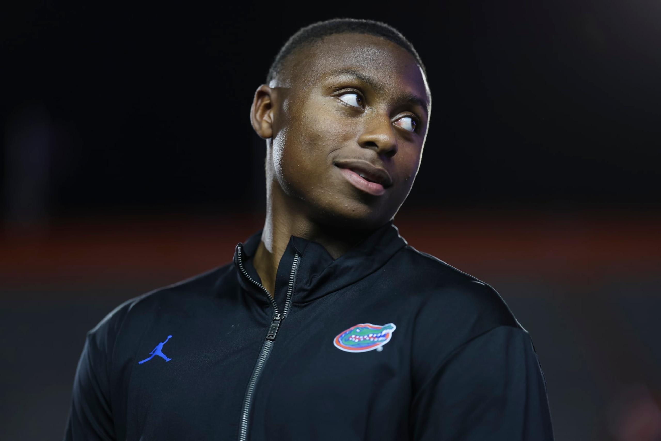 GAINESVILLE, FLORIDA - APRIL 13: Florida Gators commit DJ Lagway looks on after the Florida Gators spring football game at Ben Hill Griffin Stadium on April 13, 2023 in Gainesville, Florida. (Photo by James Gilbert/Getty Images)