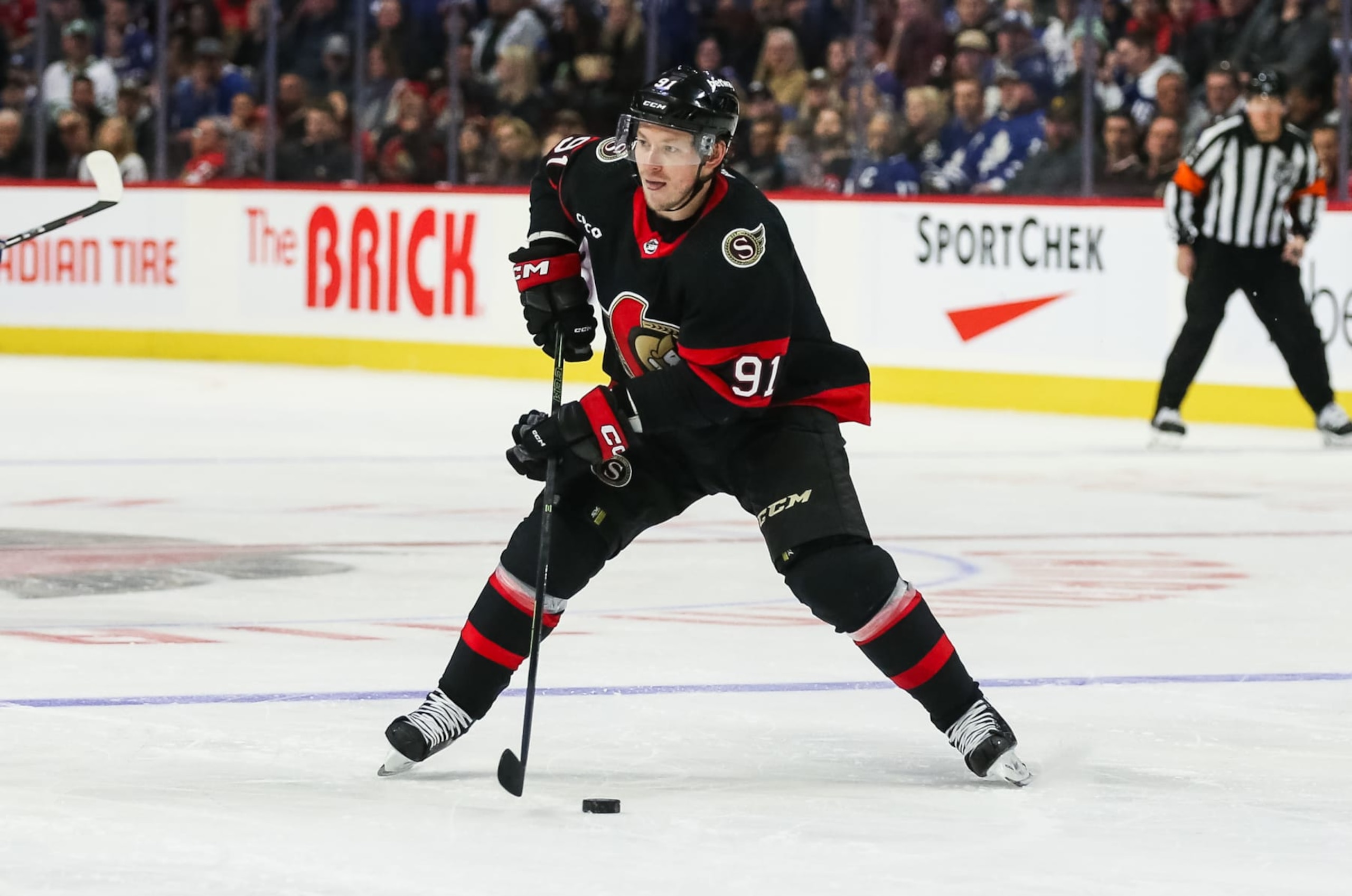 OTTAWA, CANADA - DECEMBER 07: Vladimir Tarasenko #91 of the Ottawa Senators skates against the Toronto Maple Leafs at Canadian Tire Centre on December 07, 2023 in Ottawa, Ontario, Canada. (Photo by Chris Tanouye/Freestyle Photography/Getty Images) OTTAWA, CANADA - DECEMBER 07: Vladimir Tarasenko #91 of the Ottawa Senators skates against the Toronto Maple Leafs at Canadian Tire Centre on December 07, 2023 in Ottawa, Ontario, Canada. (Photo by Chris Tanouye/Freestyle Photography/Getty Images)