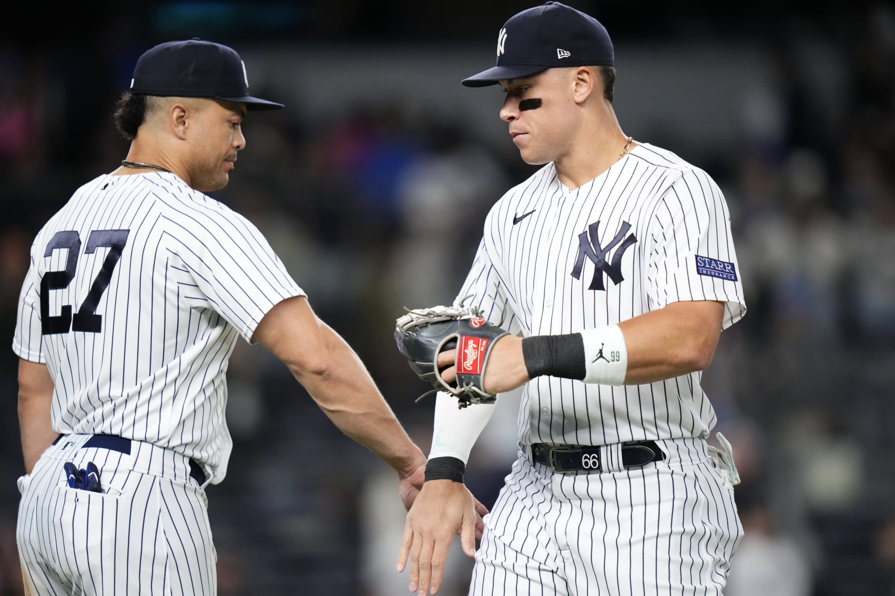 Giancarlo Stanton (L) and Aaron Judge (R)