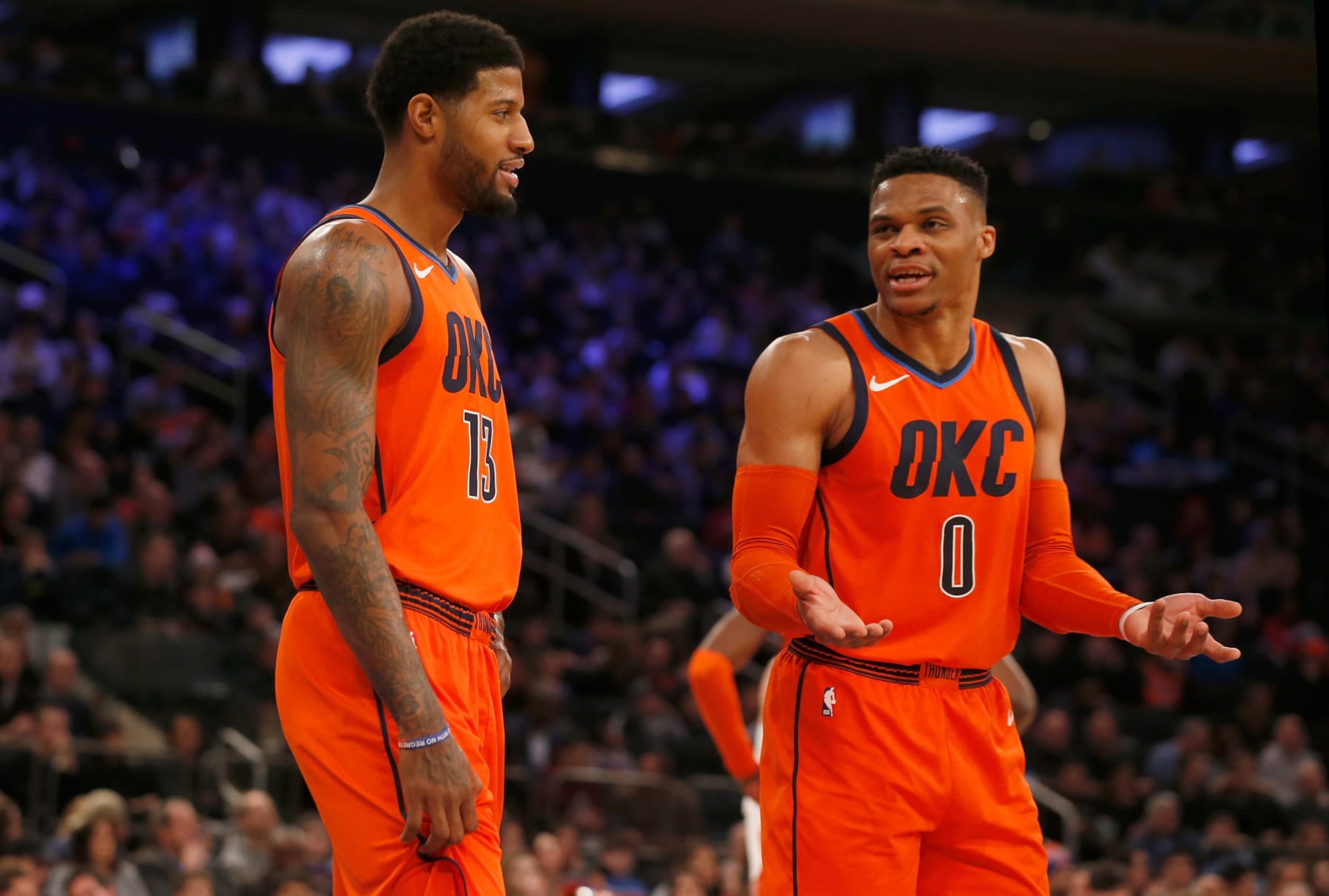 Paul George and Russell Westbrook