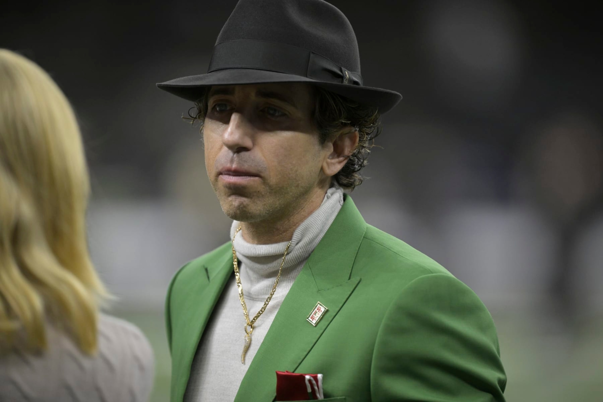 Sports agent Sean Stellato, who represents New York Giants quarterback Tommy DeVito, wears a green outfit from the Italian American Sports Hall of Fame before an NFL football game against the New Orleans Saints in New Orleans, Sunday, Dec. 17, 2023. (AP Photo/Matthew Hinton) Sports agent Sean Stellato, who represents New York Giants quarterback Tommy DeVito, wears a green outfit from the Italian American Sports Hall of Fame before an NFL football game against the New Orleans Saints in New Orleans, Sunday, Dec. 17, 2023. (AP Photo/Matthew Hinton)