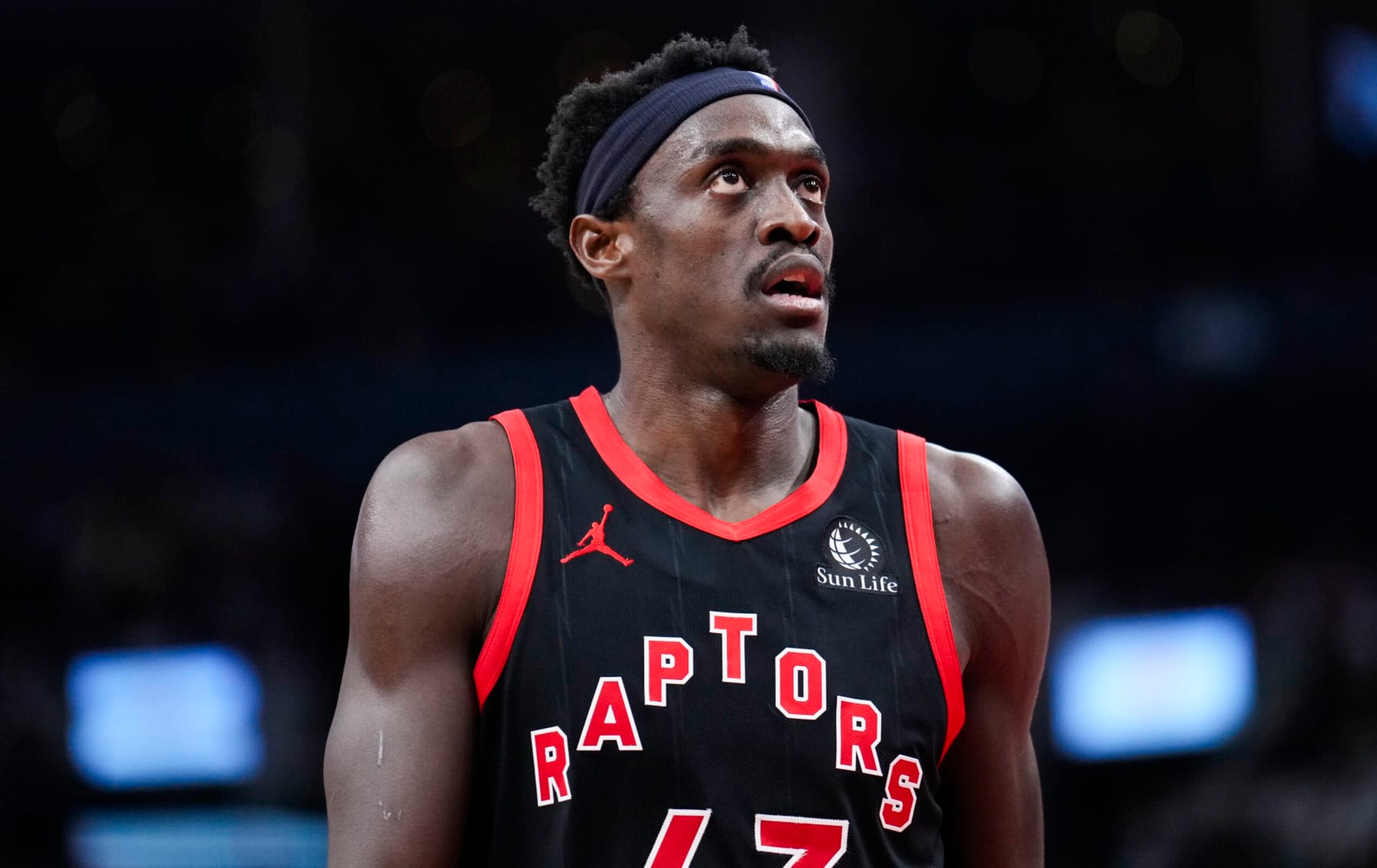TORONTO, ON - DECEMBER 15: Pascal Siakam #43 of the Toronto Raptors looks on against the Atlanta Hawks during the second half of their basketball game at the Scotiabank Arena on December 15, 2023 in Toronto, Ontario, Canada. NOTE TO USER: User expressly acknowledges and agrees that, by downloading and/or using this Photograph, user is consenting to the terms and conditions of the Getty Images License Agreement. (Photo by Mark Blinch/Getty Images) TORONTO, ON - DECEMBER 15: Pascal Siakam #43 of the Toronto Raptors looks on against the Atlanta Hawks during the second half of their basketball game at the Scotiabank Arena on December 15, 2023 in Toronto, Ontario, Canada. NOTE TO USER: User expressly acknowledges and agrees that, by downloading and/or using this Photograph, user is consenting to the terms and conditions of the Getty Images License Agreement. (Photo by Mark Blinch/Getty Images)