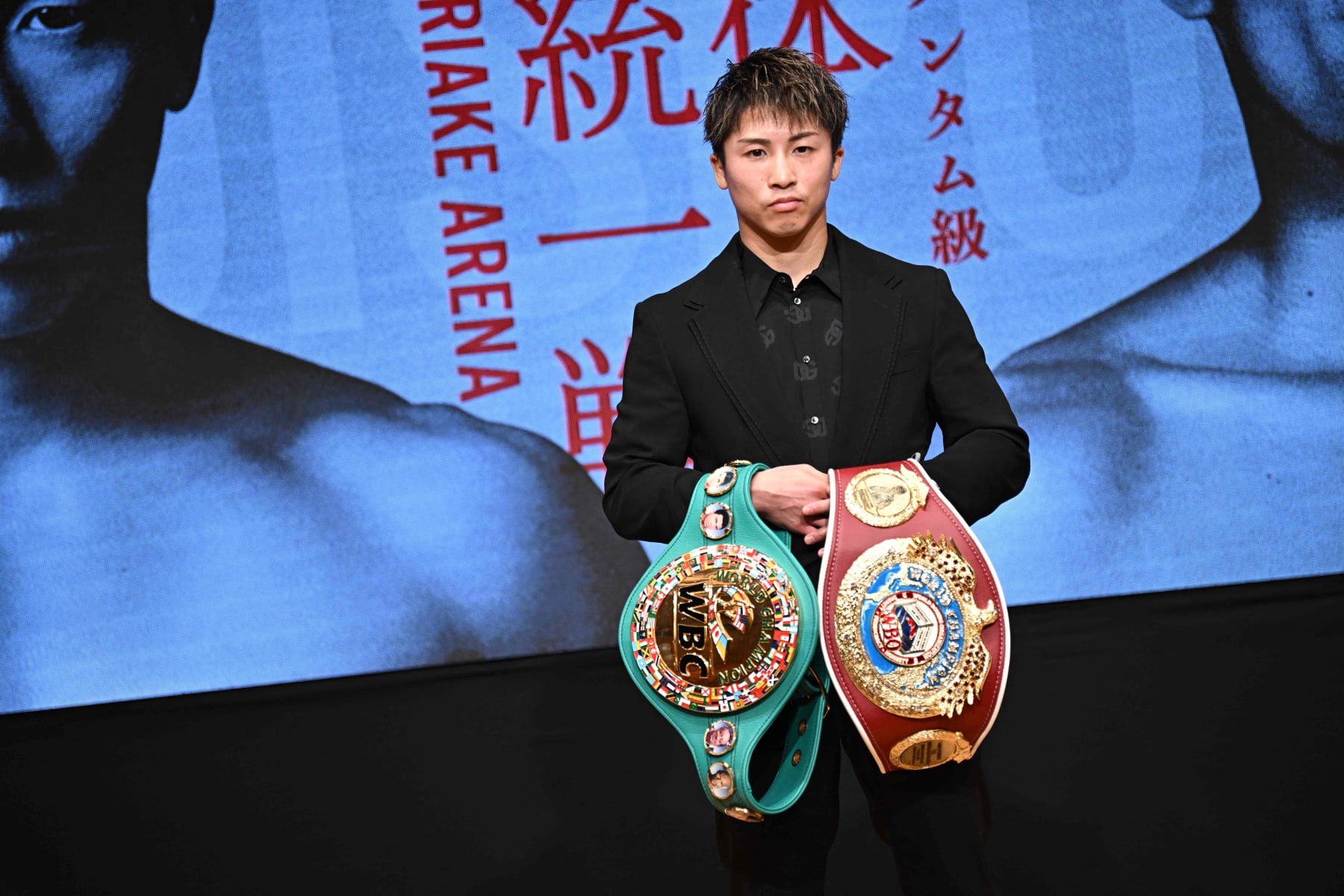 Japan's Naoya Inoue poses for a photographs after a press conference to announce his next boxing bout against Philippines' Marlon Tapales in Yokohama on October 25, 2023. (Photo by Philip FONG / AFP) (Photo by PHILIP FONG/AFP via Getty Images)