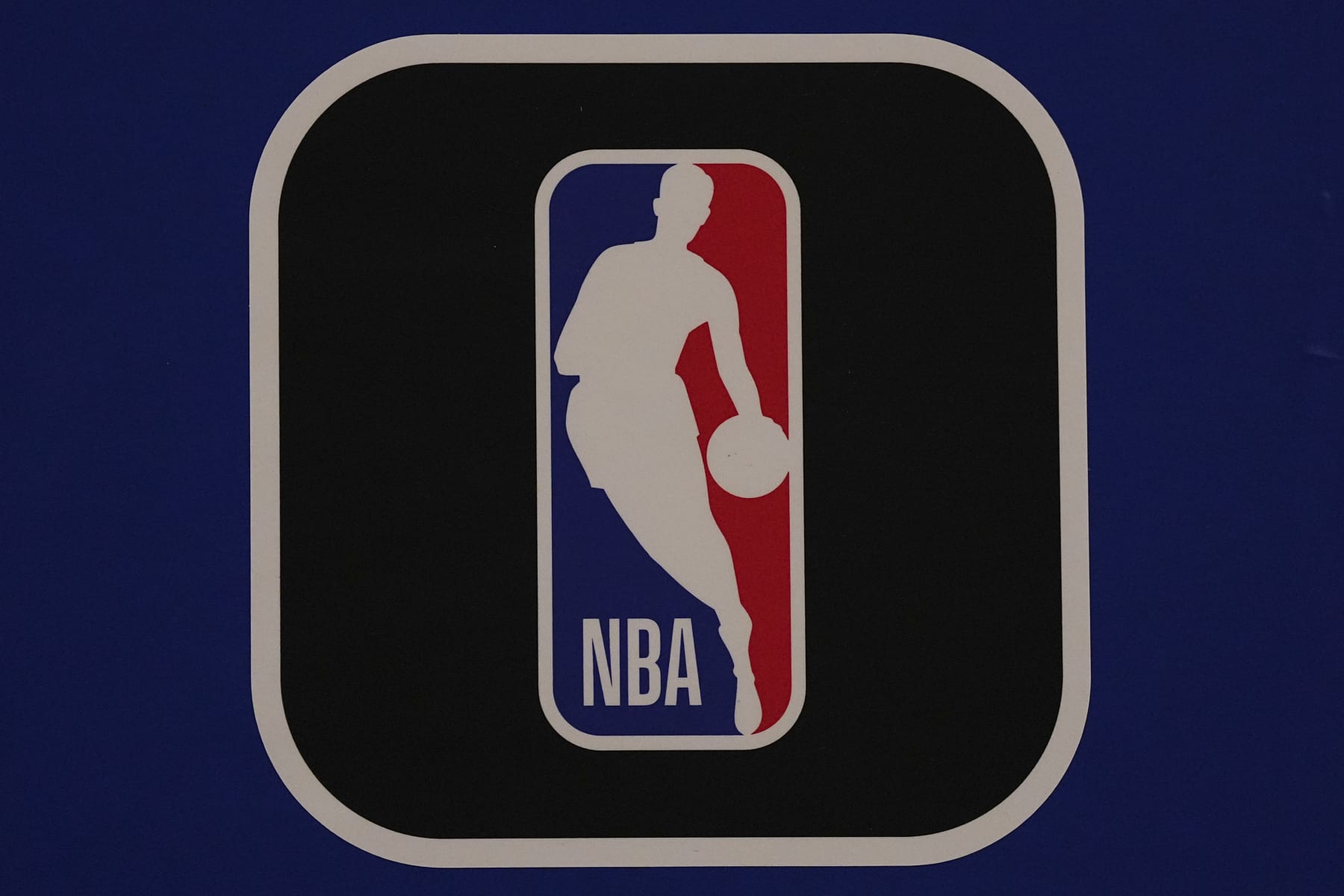 NEW YORK, NEW YORK - NOVEMBER 24: A detailed view of the NBA logo during the In-Season Tournament between the Miami Heat and New York Knicks at Madison Square Garden on November 24, 2023 in New York City. The New York Knicks defeated the Miami Heat 100-98. NOTE TO USER: User expressly acknowledges and agrees that, by downloading and or using this photograph, User is consenting to the terms and conditions of the Getty Images License Agreement. (Photo by Mitchell Leff/Getty Images)