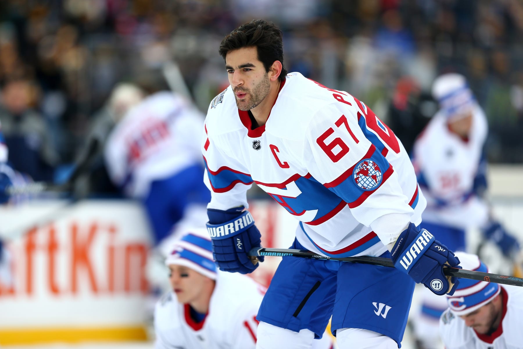 FOXBORO, MA - JANUARY 01: Max Pacioretty #67 of the Montreal Canadiens warms up prior to the 2016 Bridgestone NHL Winter Classic against the Boston Bruins at Gillette Stadium on January 1, 2016 in Foxboro, Massachusetts.  (Photo by Maddie Meyer/Getty Images)
