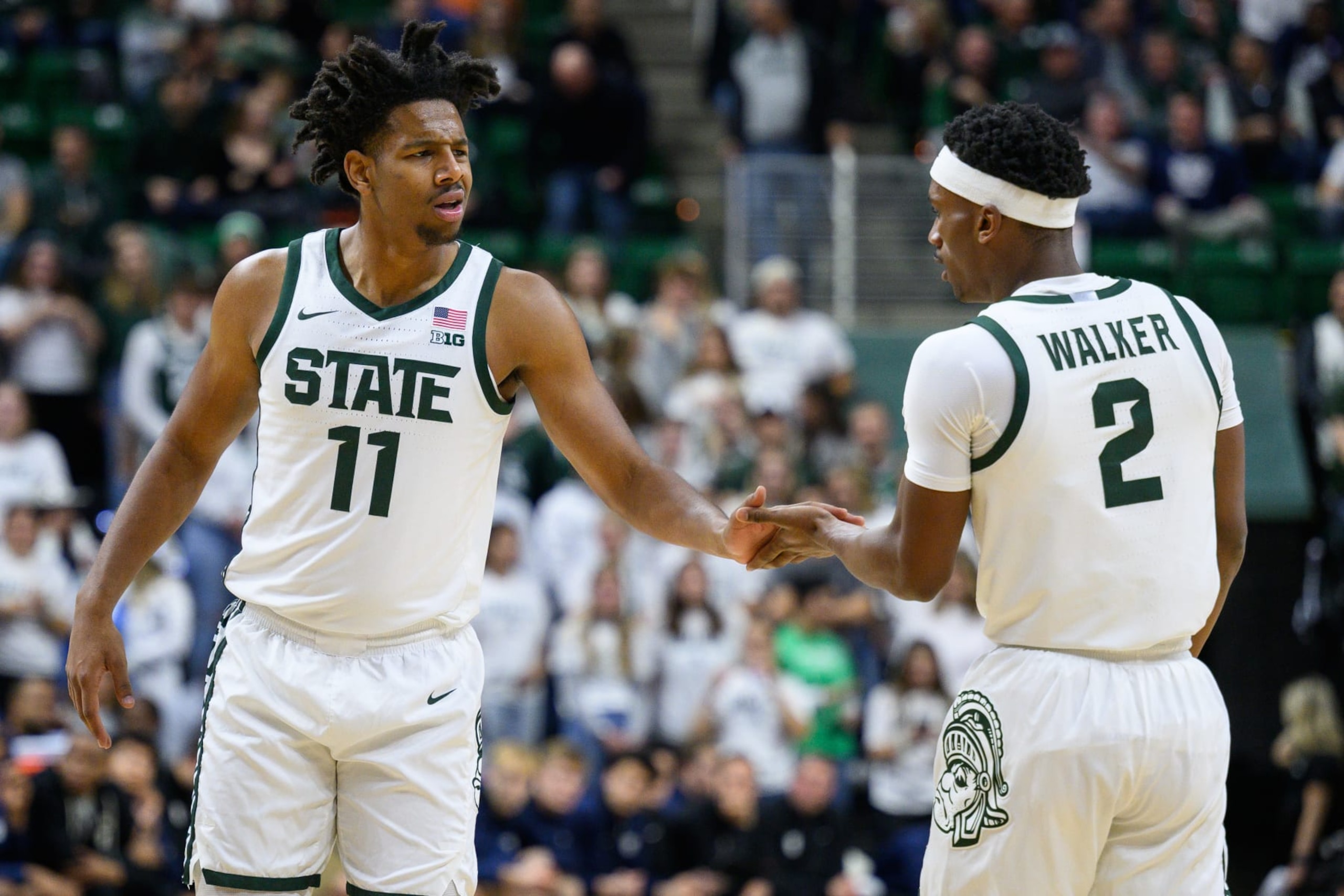 Michigan State's A.J. Hoggard and Tyson Walker