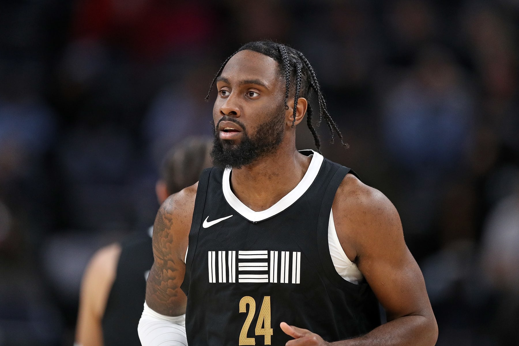 MEMPHIS, TENNESSEE - DECEMBER 08: Jaylen Nowell #24 of the Memphis Grizzlies during the game against the Minnesota Timberwolves at FedExForum on December 08, 2023 in Memphis, Tennessee. NOTE TO USER: User expressly acknowledges and agrees that, by downloading and or using this photograph, User is consenting to the terms and conditions of the Getty Images License Agreement.  (Photo by Justin Ford/Getty Images)