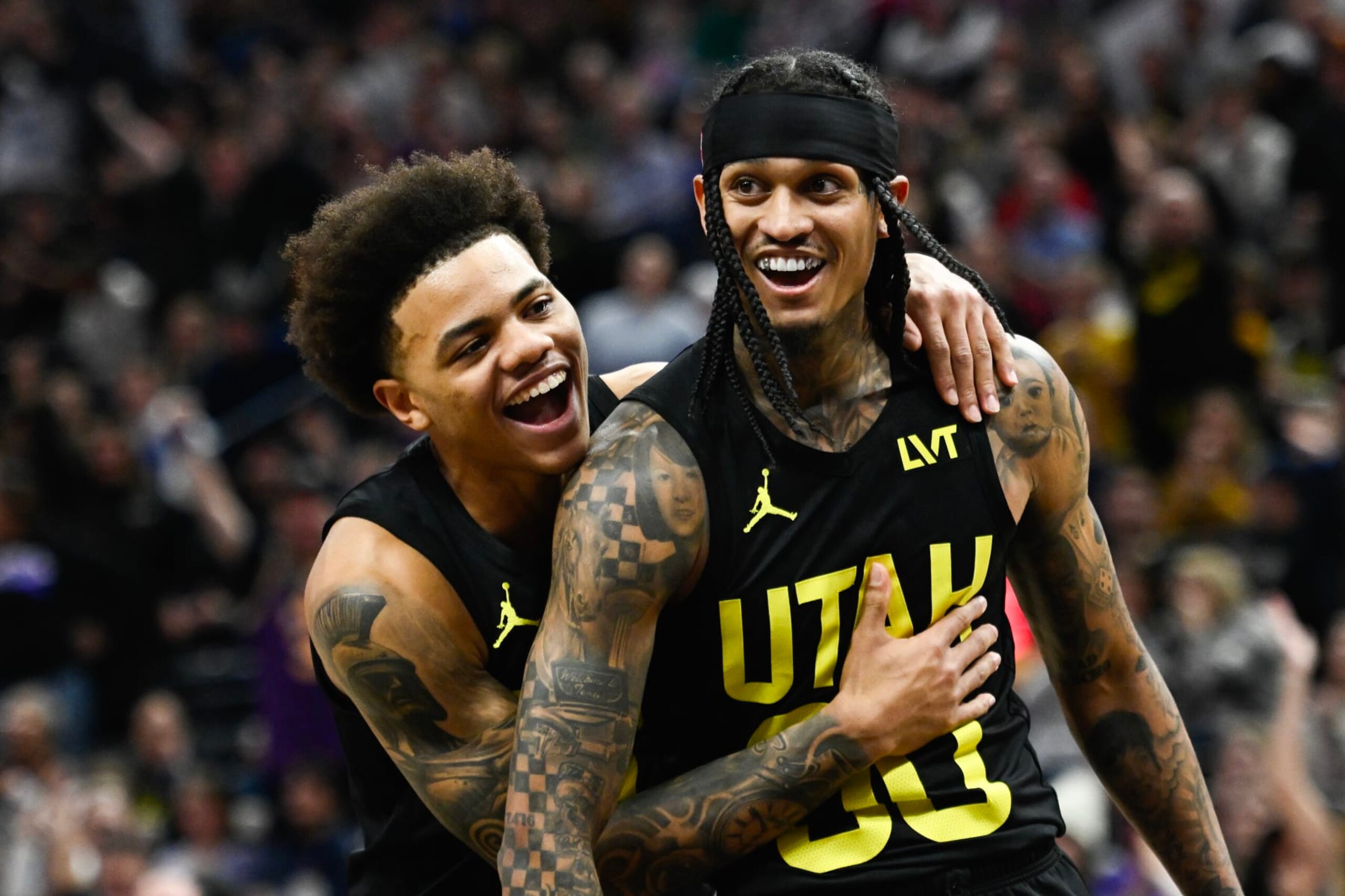 Keyonte George and Jordan Clarkson