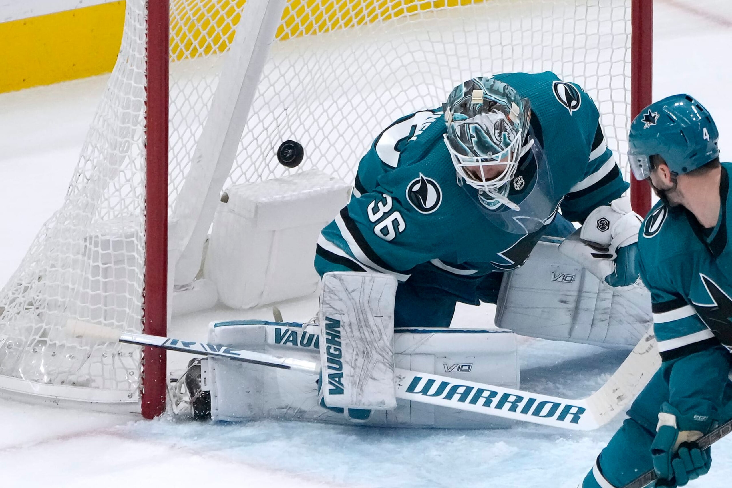 Kaapo Kahkonen and the Sharks are struggling. Kaapo Kahkonen and the Sharks are struggling.