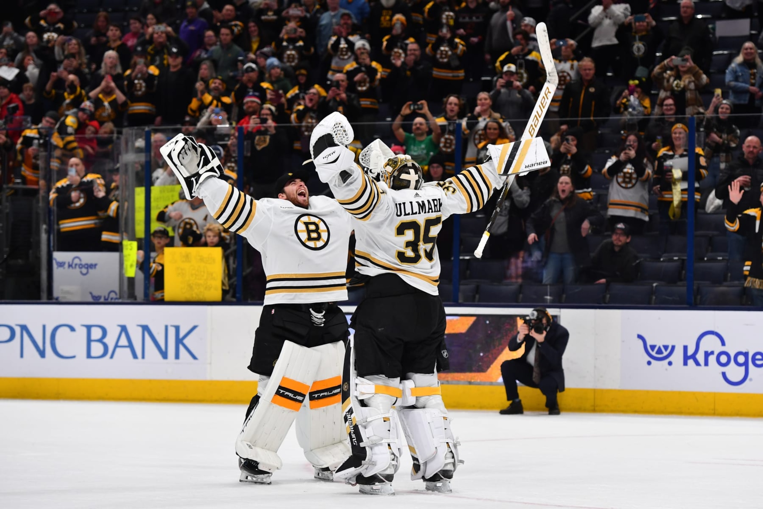 Jeremy Swayman, left, and Linus Ullmark. Jeremy Swayman, left, and Linus Ullmark.