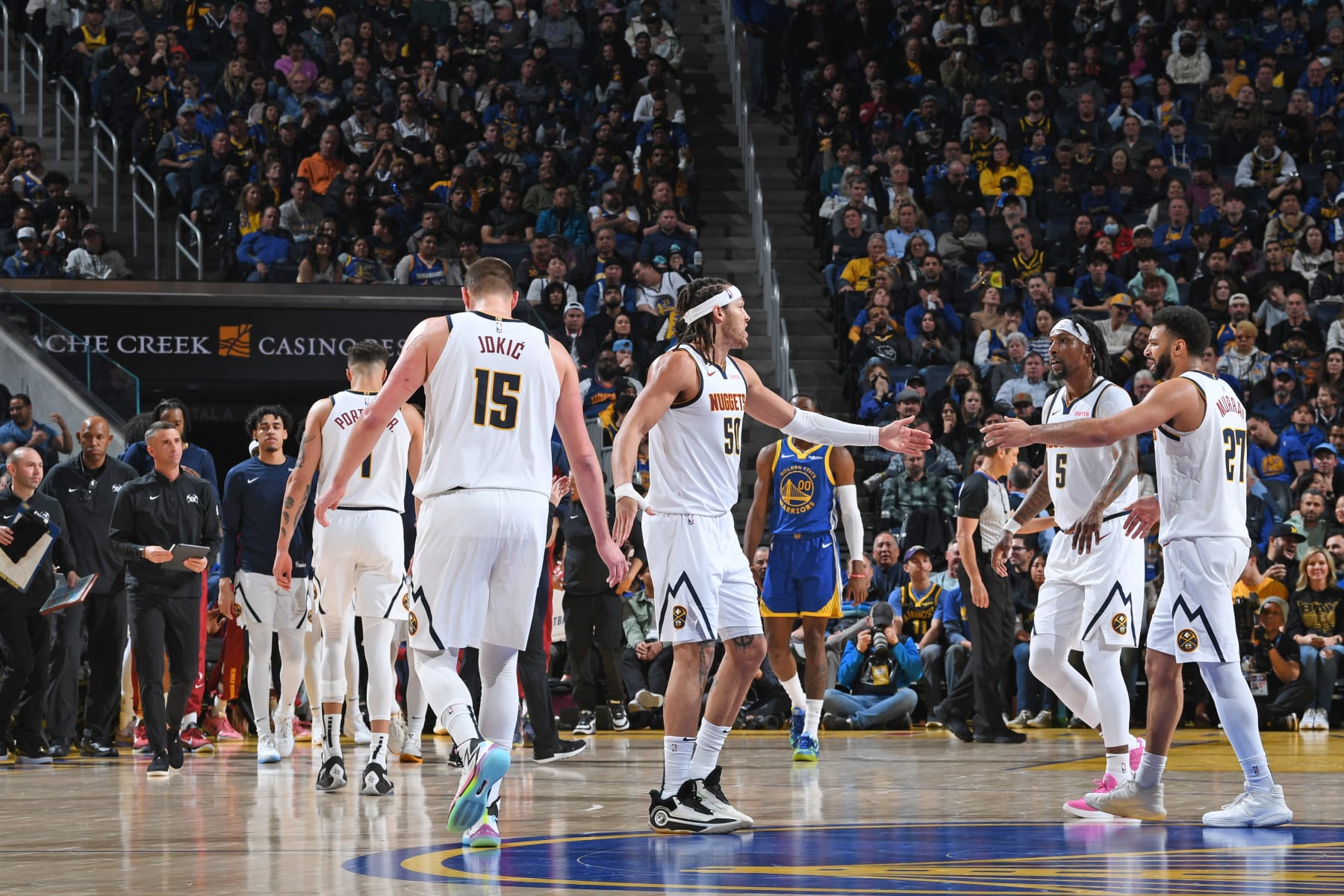 Michael Porter Jr., Nikola JokiÄ, Aaron Gordon, Kentavious Caldwell-Pope and Jamal Murray