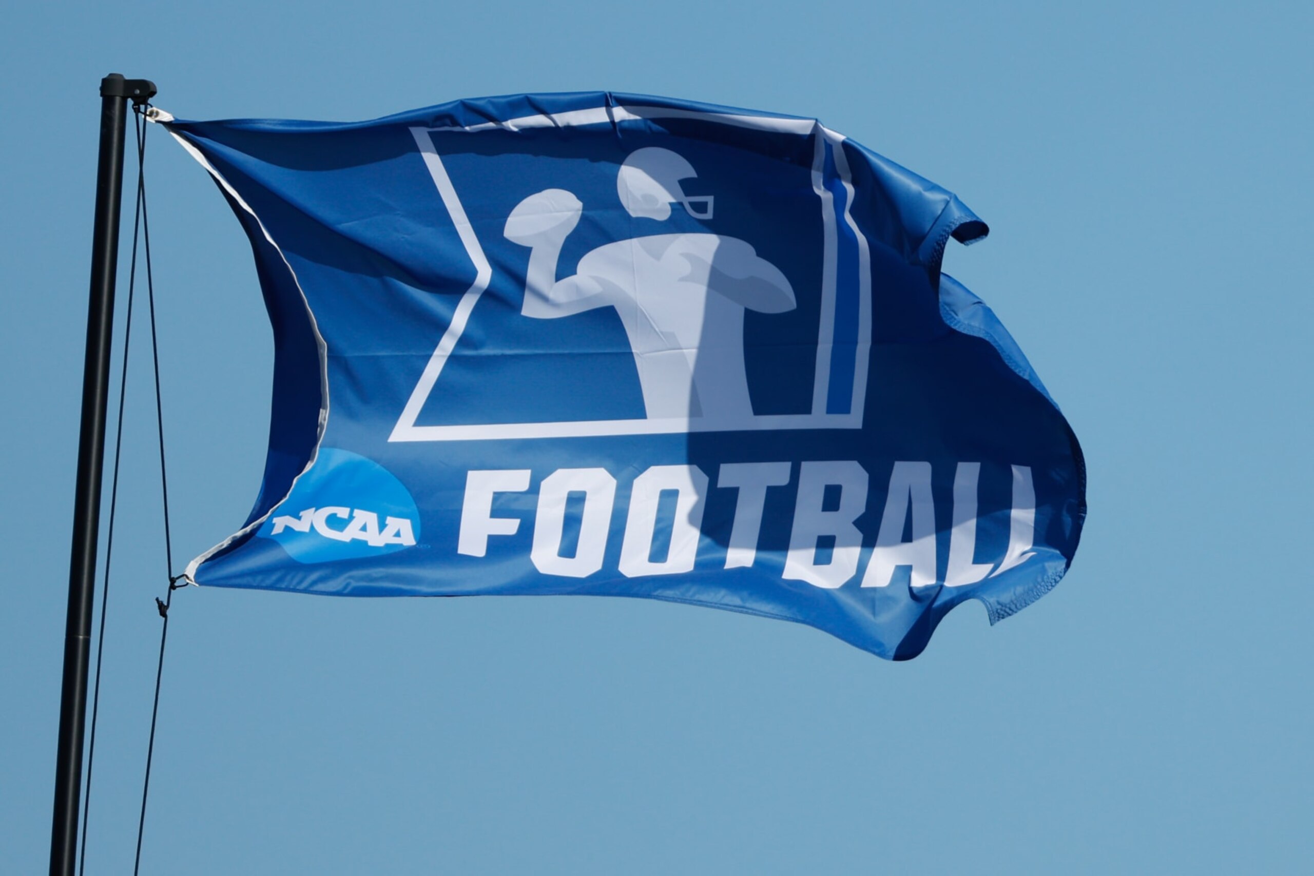 MCKINNEY, TEXAS - DECEMBER 16: A NCAA flag is seen during the game between the Colorado School of Mines Orediggers and the Harding Bisons during the Division II Football Championship held at McKinney ISD Stadium on December 16, 2023 in McKinney, Texas. (Photo by C. Morgan Engel/NCAA Photos via Getty Images)