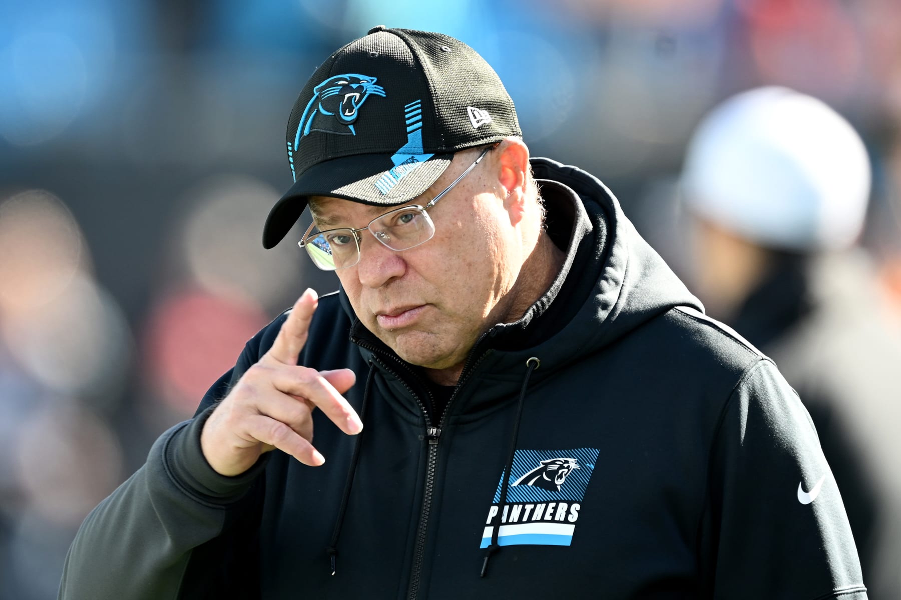 CHARLOTTE, NORTH CAROLINA - JANUARY 07: Carolina Panthers owner David Tepper walks the field before the game against the Tampa Bay Buccaneers at Bank of America Stadium on January 07, 2024 in Charlotte, North Carolina. (Photo by Grant Halverson/Getty Images)