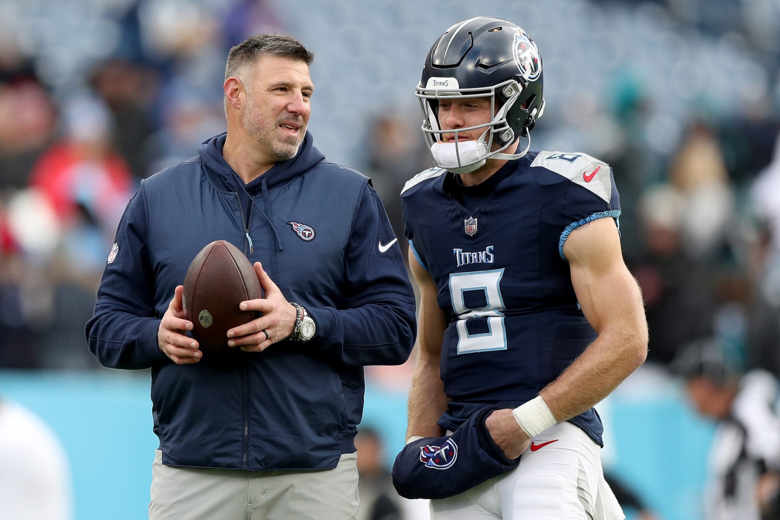 Mike Vrabel and Will Levis Mike Vrabel and Will Levis