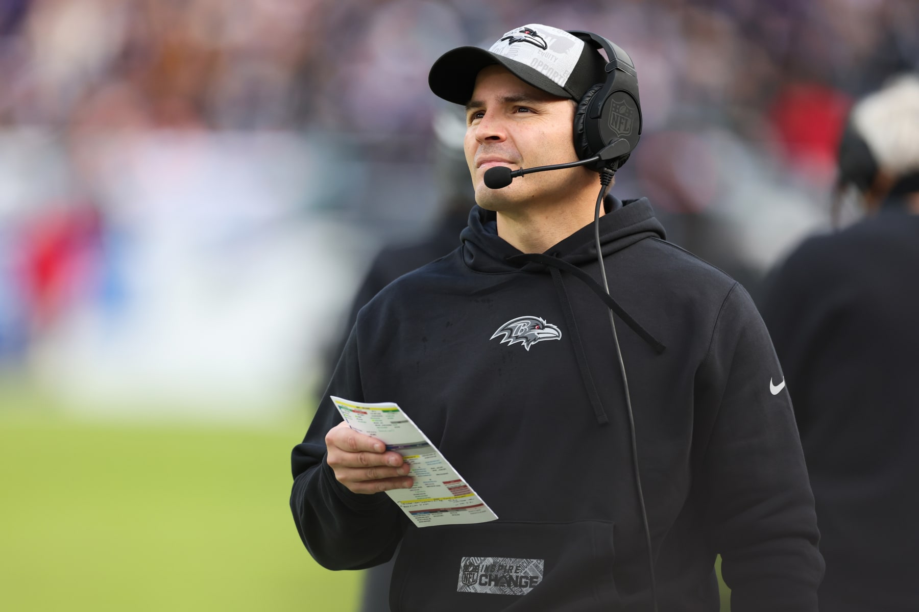 Ravens defensive coordinator Mike Macdonald