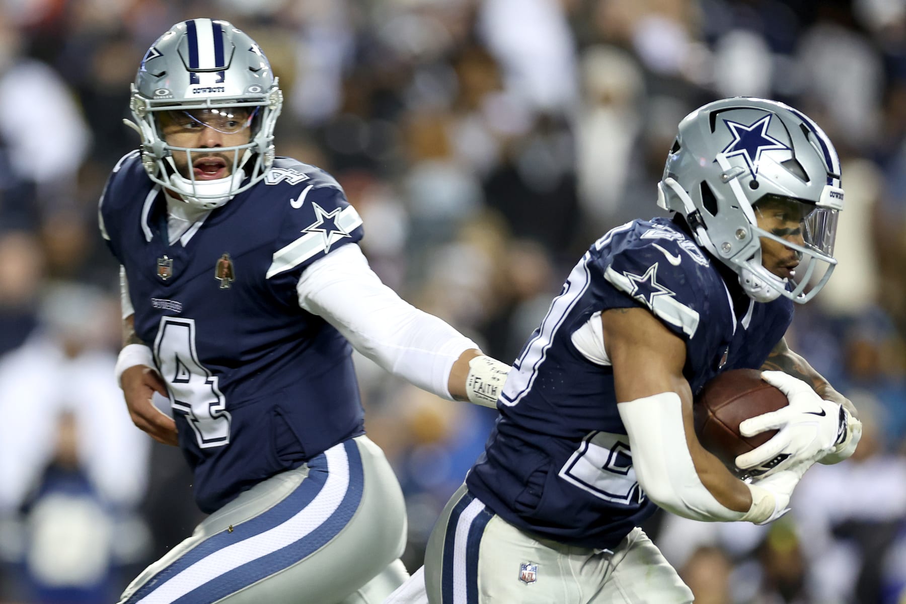 Dak Prescott, left, and Tony Pollard
