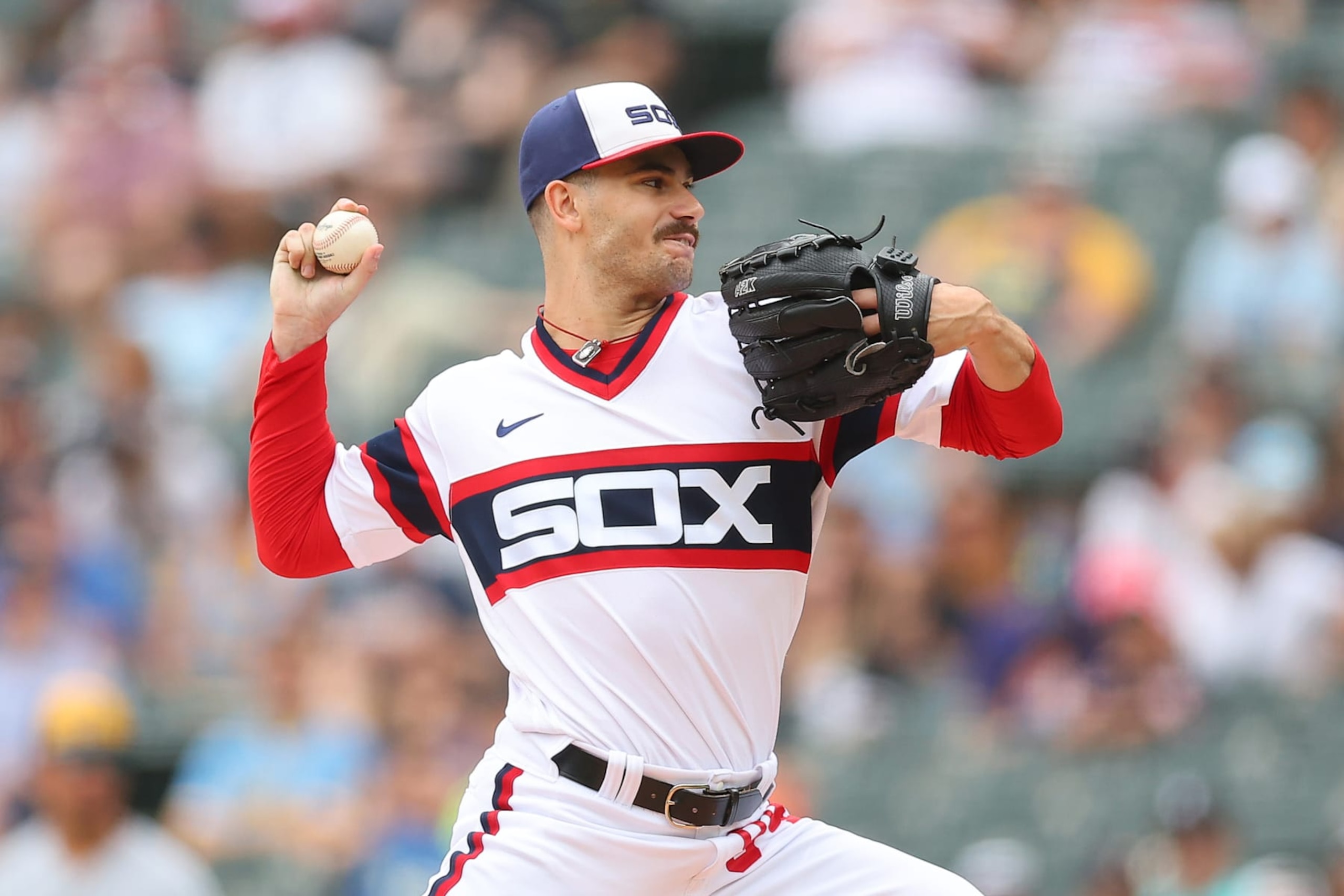 CHICAGO, ILLINOIS - AUGUST 13: Dylan Cease #84 of the Chicago White Sox delivers a pitch against the Milwaukee Brewers during the first inning at Guaranteed Rate Field on August 13, 2023 in Chicago, Illinois. (Photo by Michael Reaves/Getty Images) CHICAGO, ILLINOIS - AUGUST 13: Dylan Cease #84 of the Chicago White Sox delivers a pitch against the Milwaukee Brewers during the first inning at Guaranteed Rate Field on August 13, 2023 in Chicago, Illinois. (Photo by Michael Reaves/Getty Images)