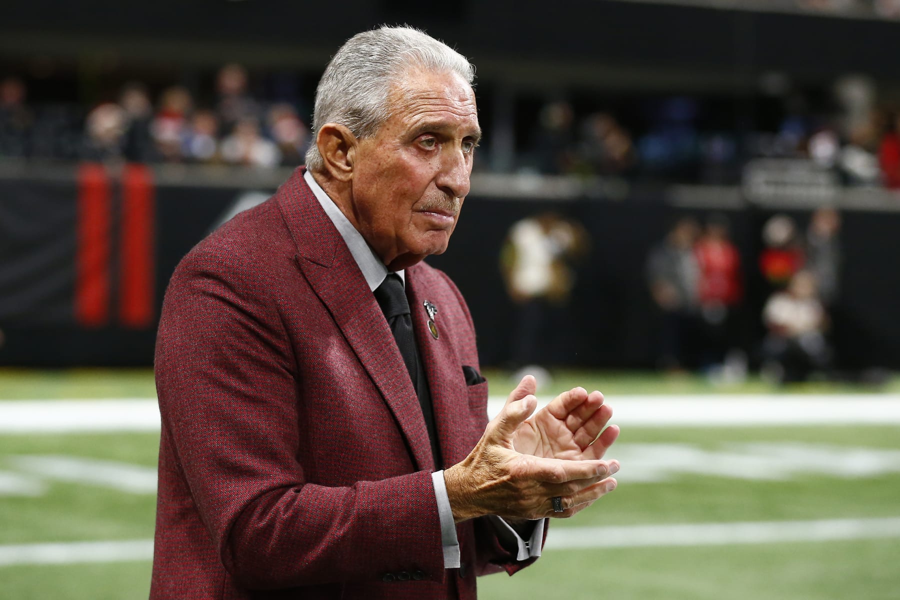 ATLANTA, GA - DECEMBER 24: Atlanta Falcons owner Arthur Blank during an NFL game between the Atlanta Falcons and the Indianapolis Colts on December 24, 2023 at Mercedes-Benz Stadium in Atlanta,GA.(Photo by Jeffrey Brown/Icon Sportswire via Getty Images)