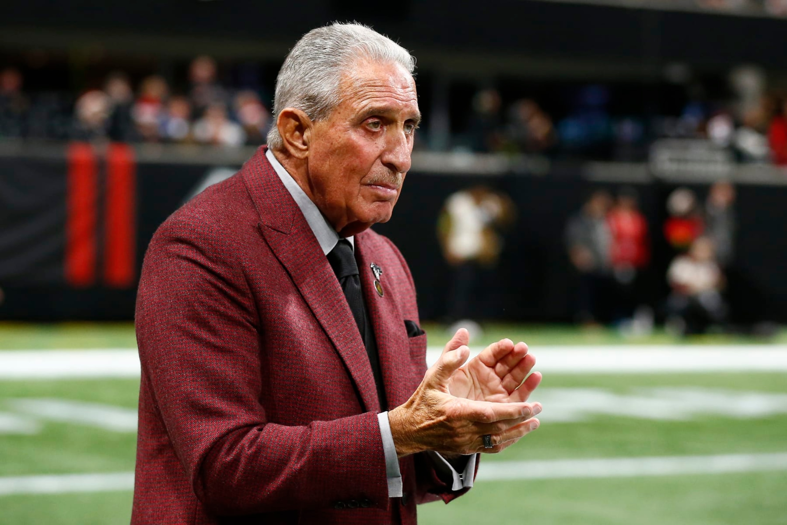 ATLANTA, GA - DECEMBER 24: Atlanta Falcons owner Arthur Blank during an NFL game between the Atlanta Falcons and the Indianapolis Colts on December 24, 2023 at Mercedes-Benz Stadium in Atlanta,GA.(Photo by Jeffrey Brown/Icon Sportswire via Getty Images)