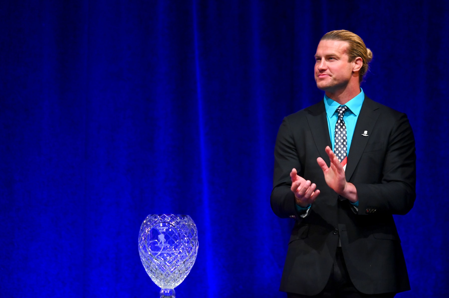 NEW YORK, NEW YORK - MAY 16:  Nic Nemeth speaks on stage at the Wounded Warrior Project Courage Awards and Benefit Dinner at Gotham Hall on May 16, 2019 in New York City. (Photo by Nicholas Hunt/Getty Images for Wounded Warrior Project)