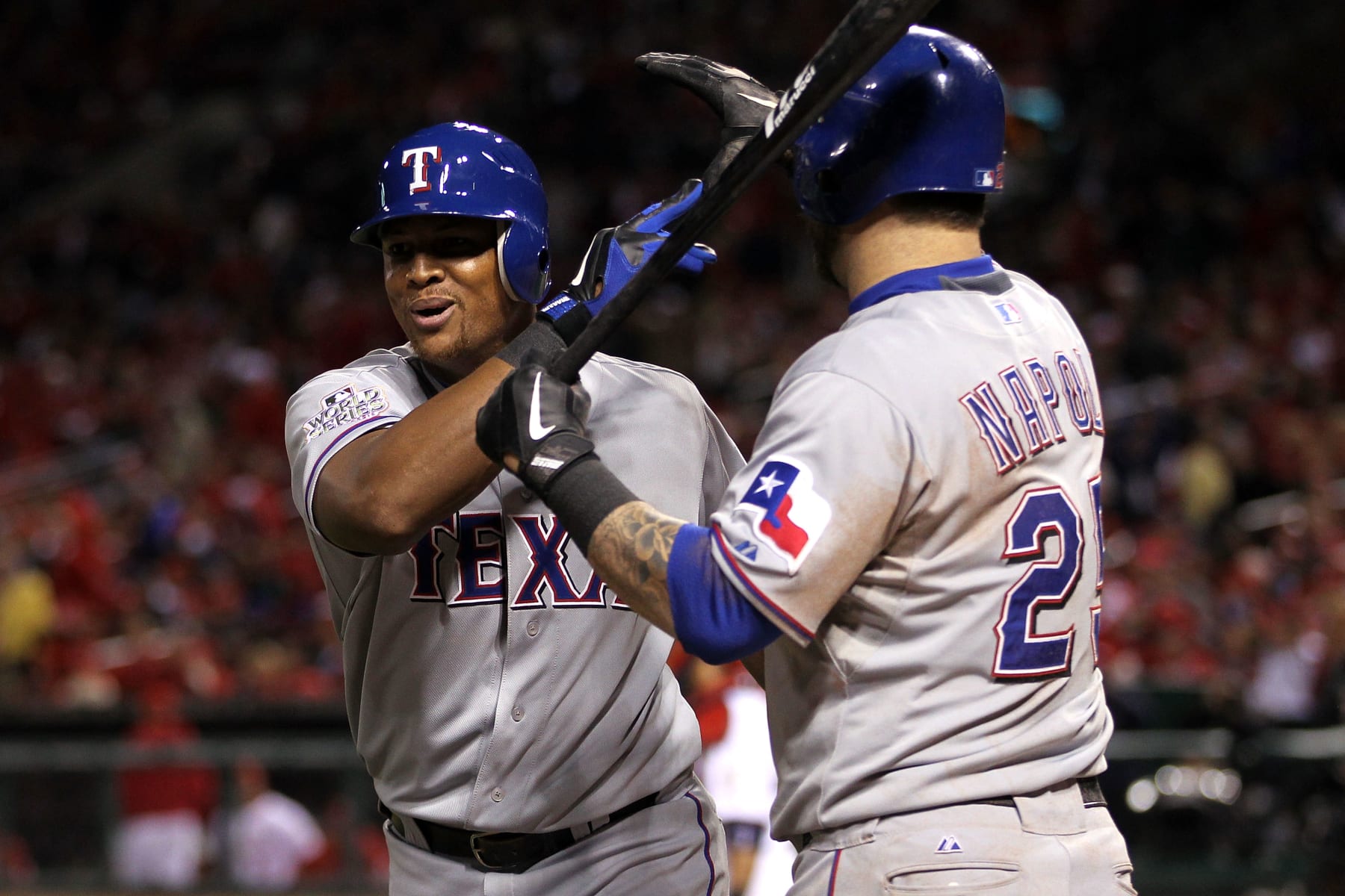 Adrián Beltré (L) and Mike Napoli (R) Adrián Beltré (L) and Mike Napoli (R)