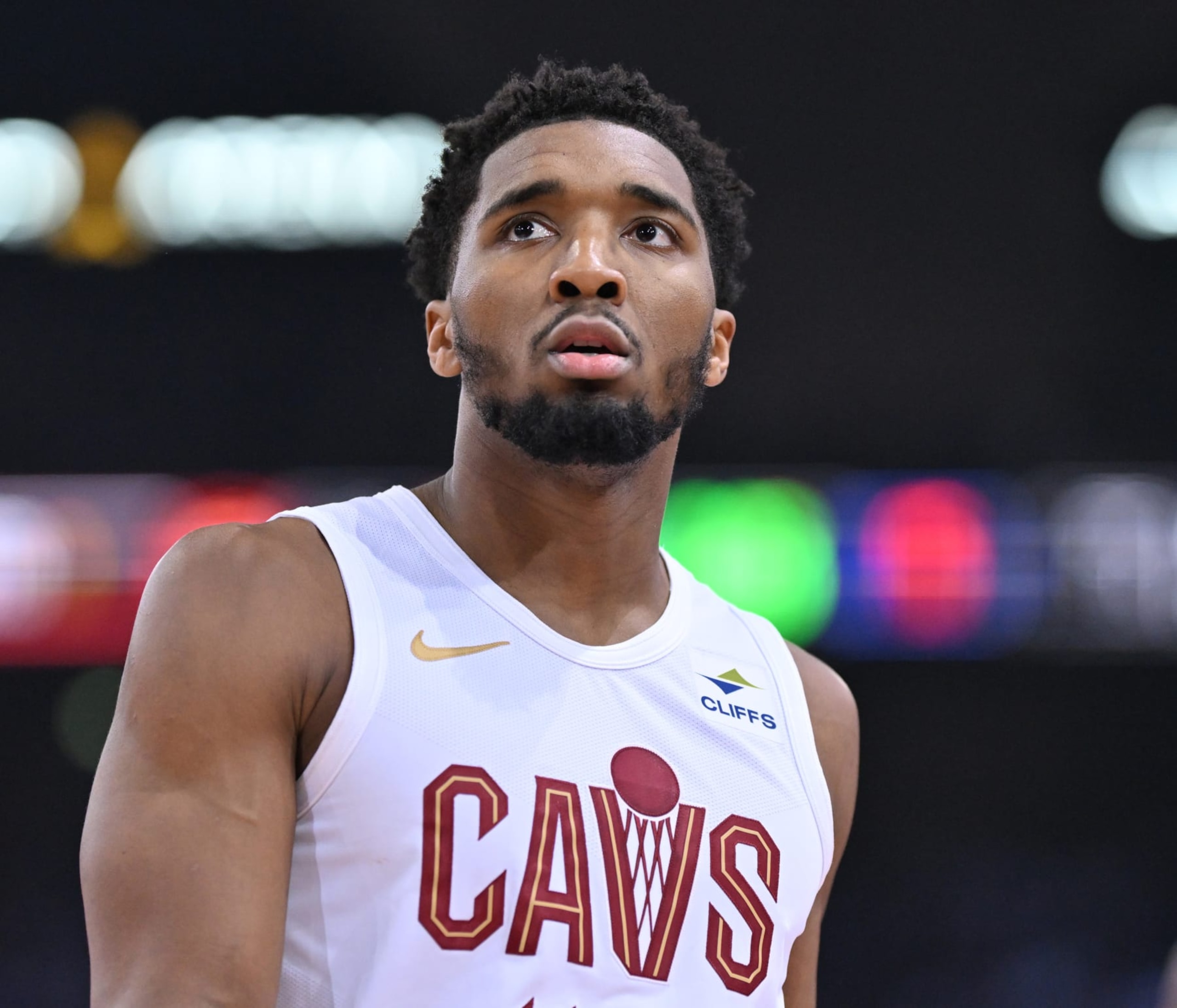 PARIS, FRANCE - JANUARY 11: Donovan Mitchell of Cleveland Cavaliers reacts during the Paris Game 2024 match between Brooklyn Nets and Cleveland Cavaliers at Accor Arena in Paris, France on January 11, 2024. (Photo by Mustafa Yalcin/Anadolu via Getty Images)
