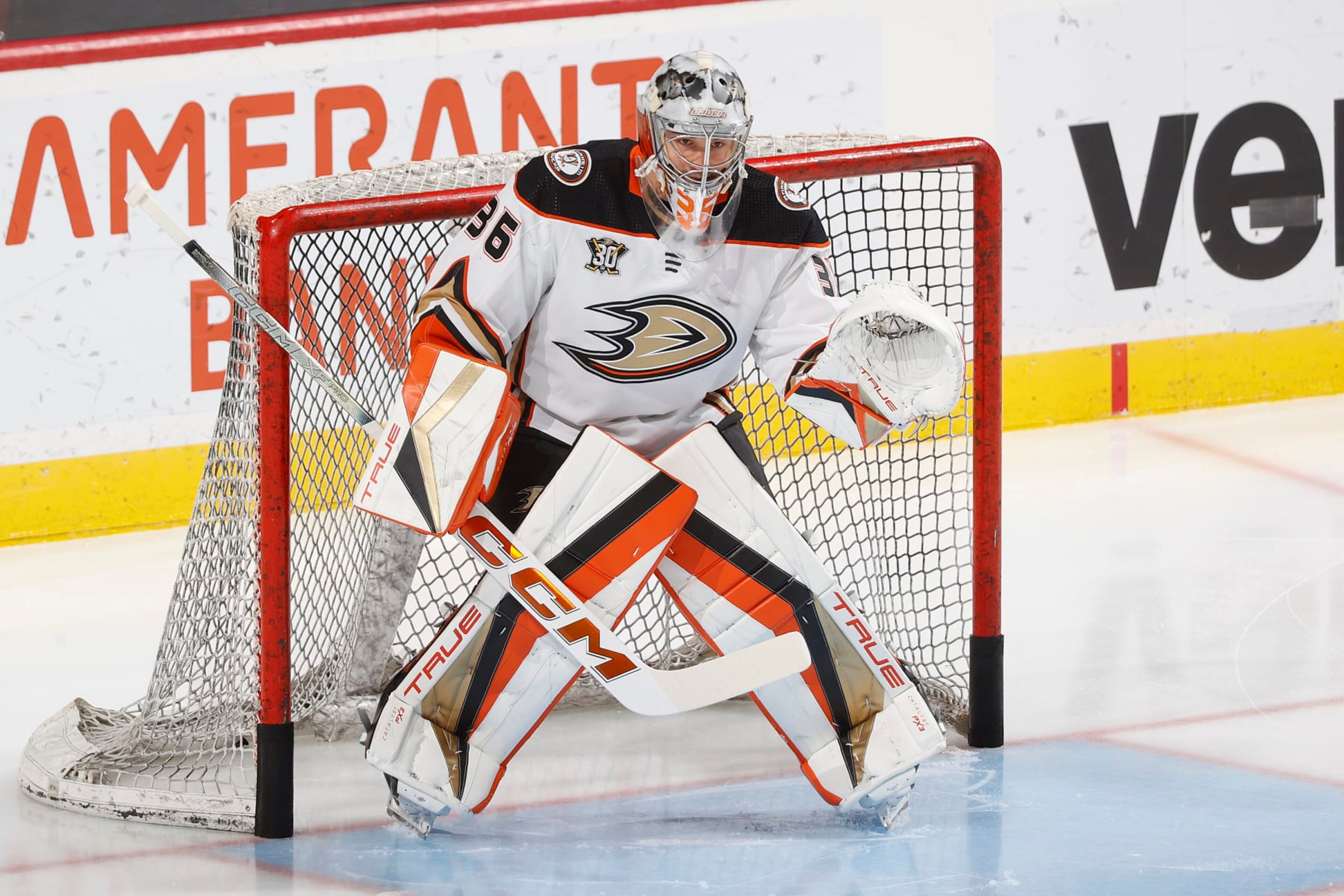 Anaheim Ducks goaltender John Gibson Anaheim Ducks goaltender John Gibson