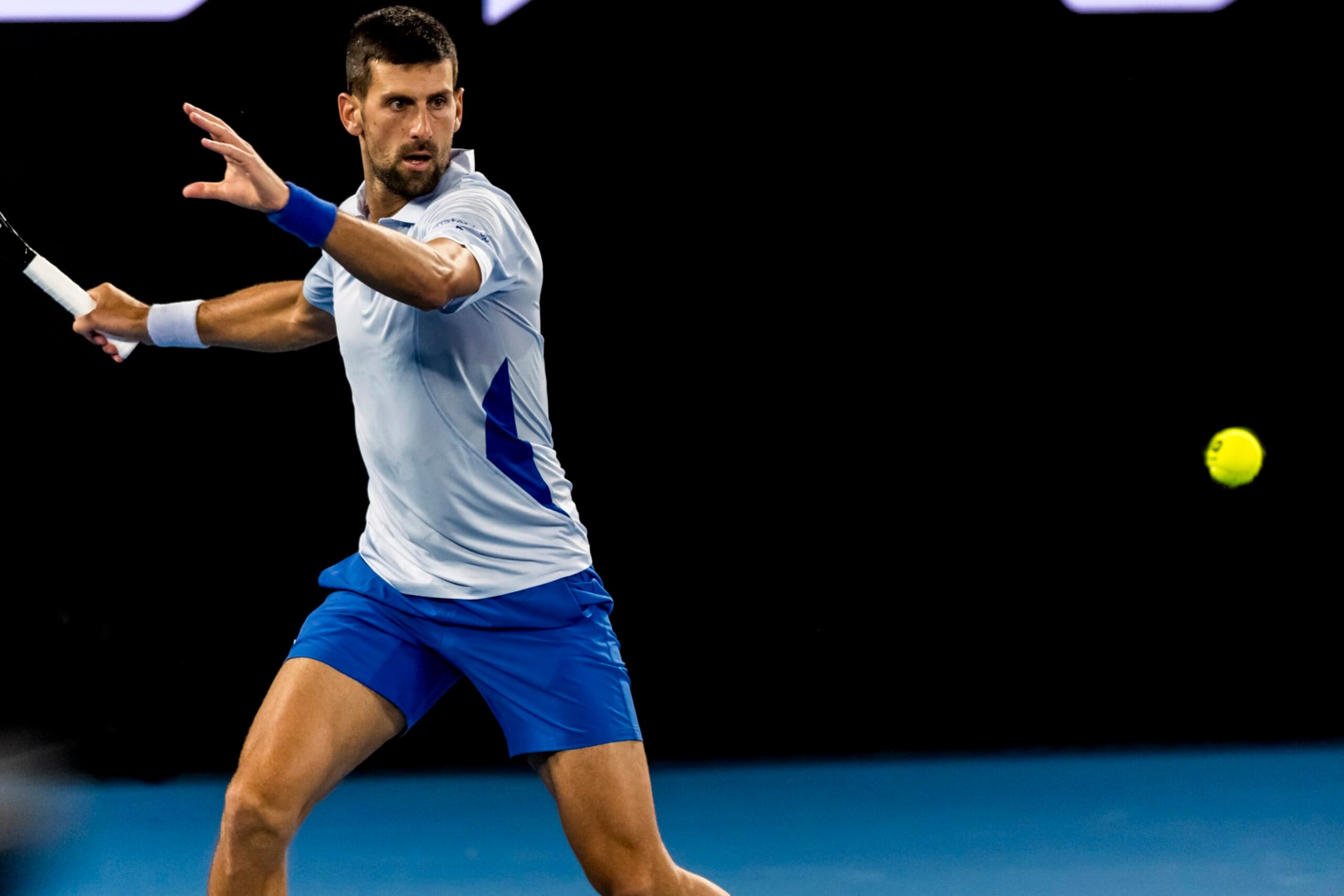 MELBOURNE, VIC - JANUARY 17: Novak Djokovic of Serbia in action during Round 2 of the 2024 Australian Open on January 17 2024, at Melbourne Park in Melbourne, Australia. (Photo by Jason Heidrich/Icon Sportswire via Getty Images) MELBOURNE, VIC - JANUARY 17: Novak Djokovic of Serbia in action during Round 2 of the 2024 Australian Open on January 17 2024, at Melbourne Park in Melbourne, Australia. (Photo by Jason Heidrich/Icon Sportswire via Getty Images)