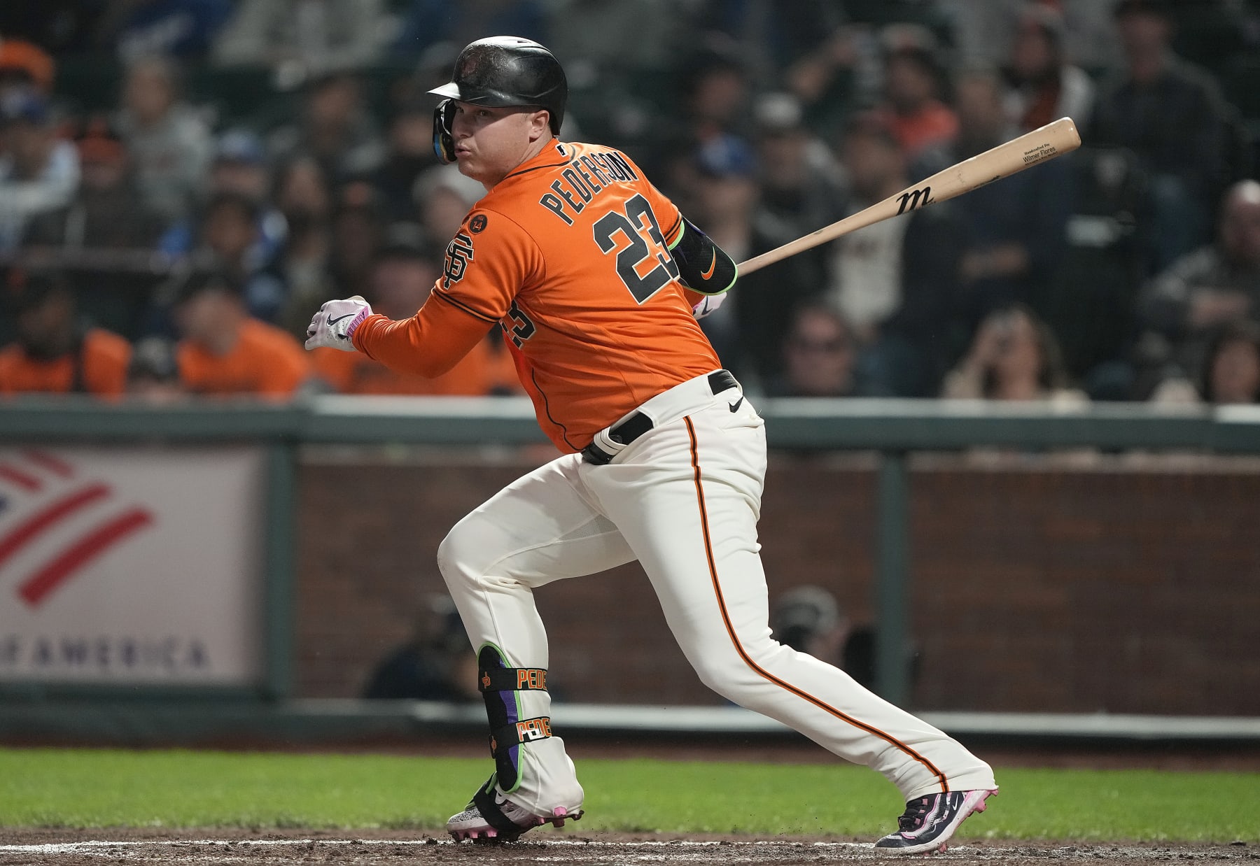 SAN FRANCISCO, CALIFORNIA - SEPTEMBER 29: Joc Pederson #23 of the San Francisco Giants bats against the Los Angeles Dodgers in the bottom of the first inning at Oracle Park on September 29, 2023 in San Francisco, California. (Photo by Thearon W. Henderson/Getty Images) SAN FRANCISCO, CALIFORNIA - SEPTEMBER 29: Joc Pederson #23 of the San Francisco Giants bats against the Los Angeles Dodgers in the bottom of the first inning at Oracle Park on September 29, 2023 in San Francisco, California. (Photo by Thearon W. Henderson/Getty Images)