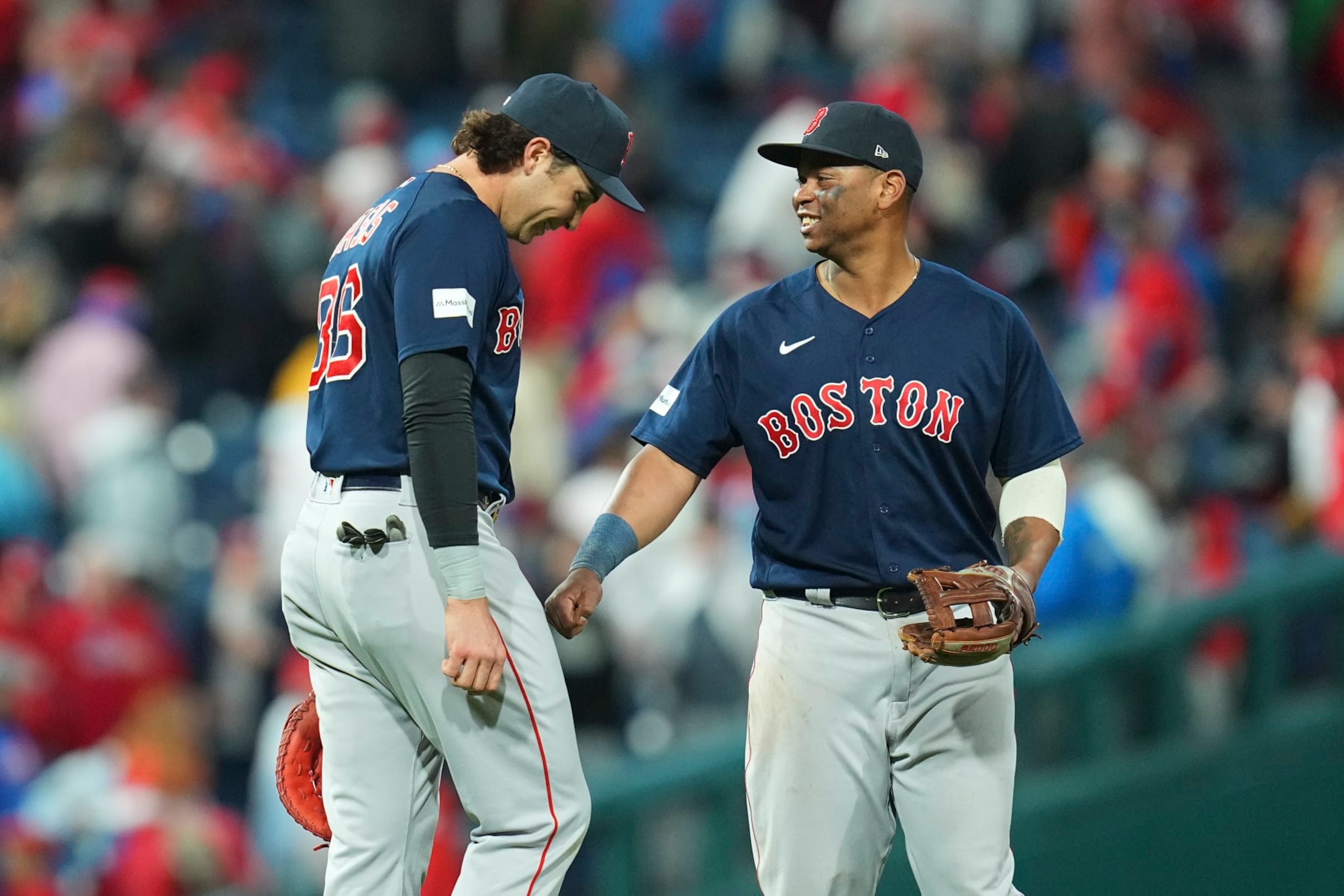 Triston Casas (L) and Rafael Devers (R) Triston Casas (L) and Rafael Devers (R)